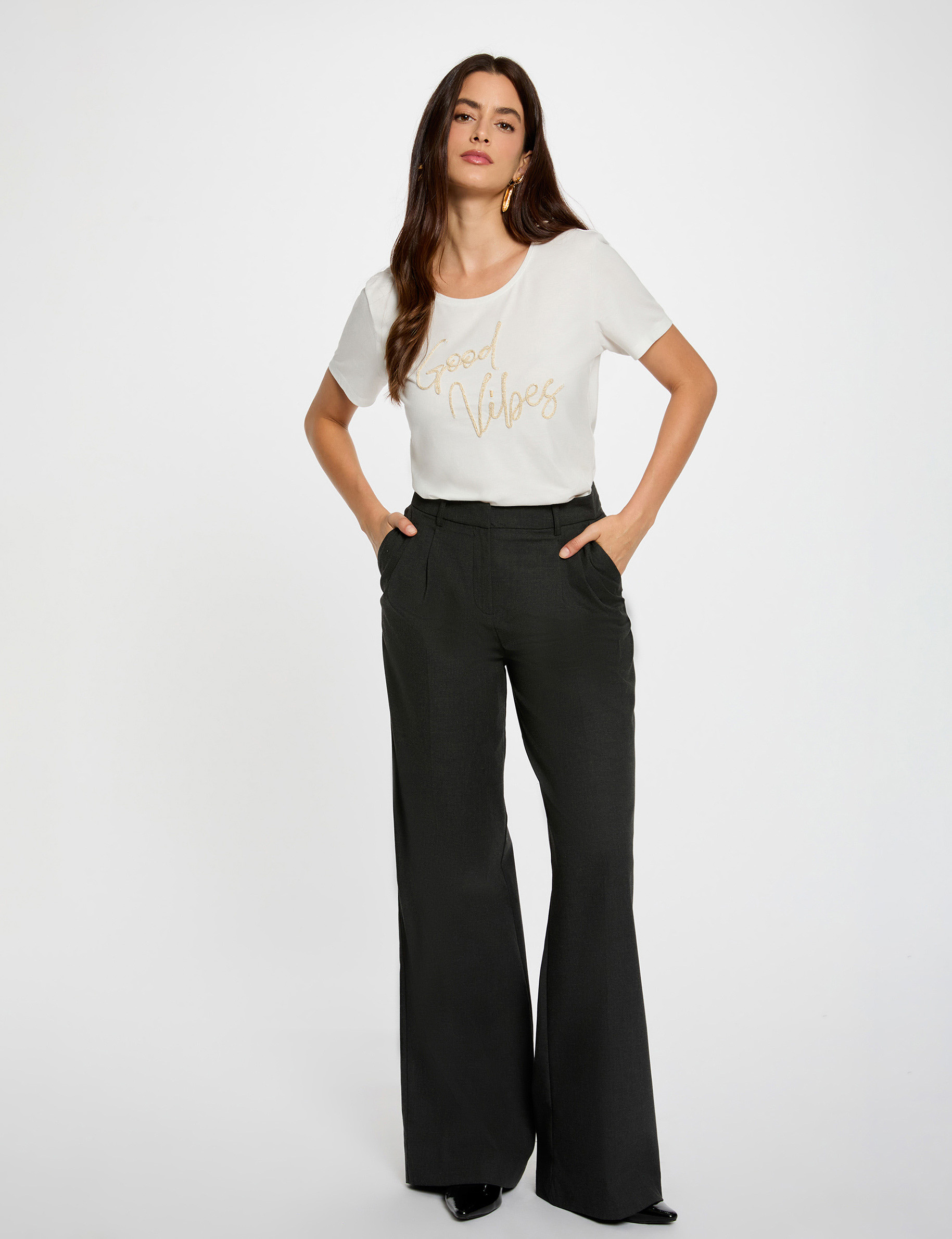 straight t shirt with print white women Straight t-shirt with print white women