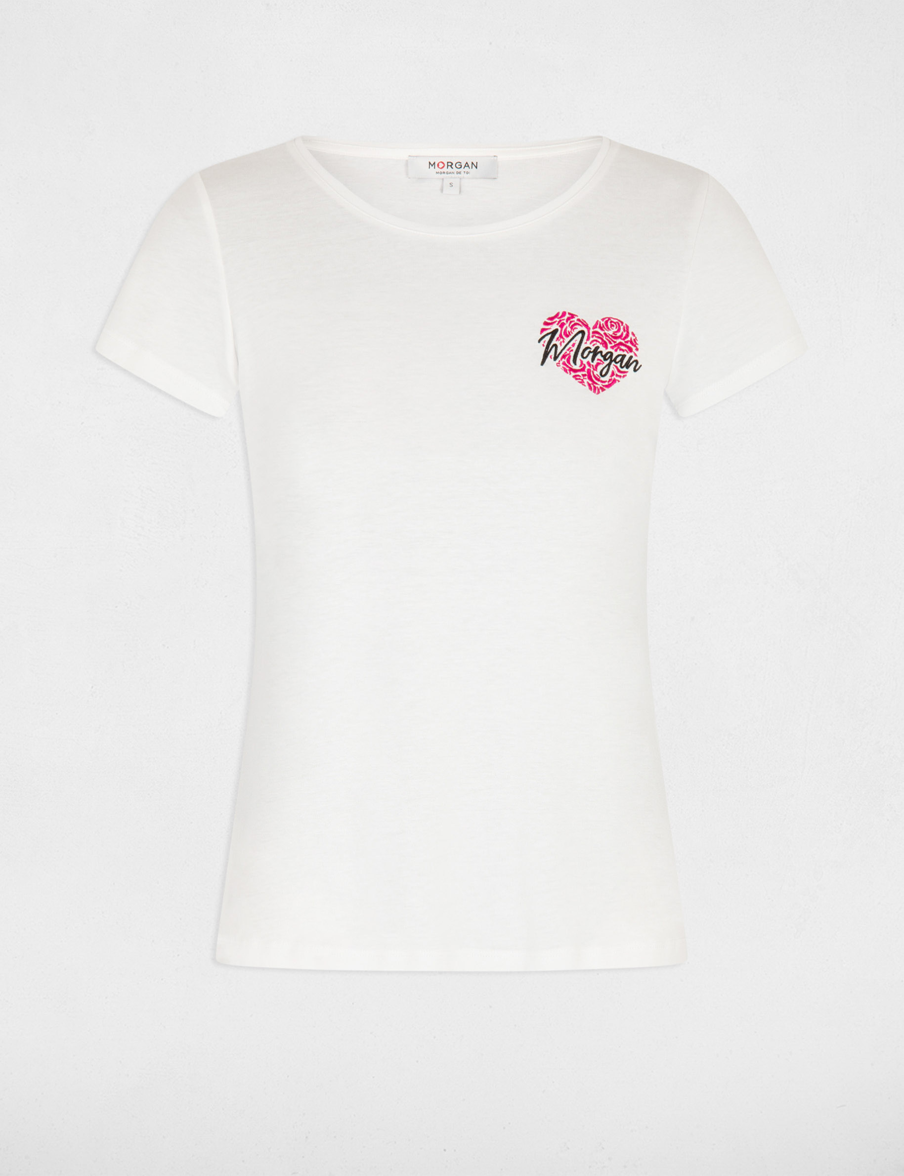 Short-sleeved t-shirt ecru ladies'