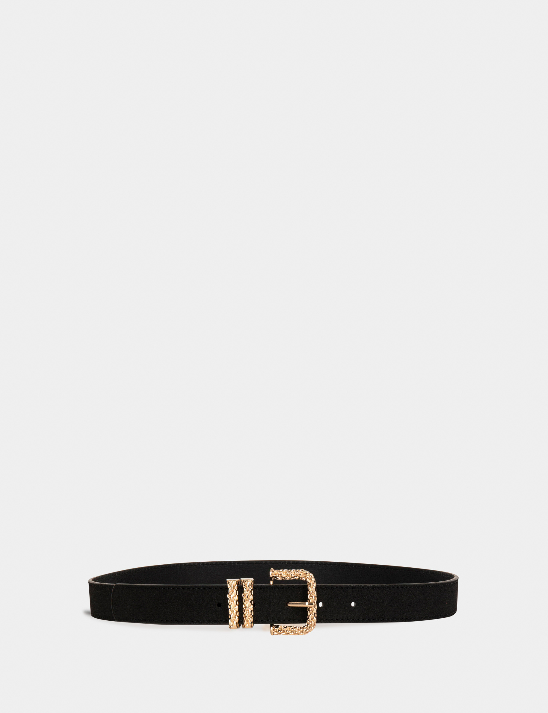 Belt with twin keepers black ladies' Belt with twin keepers black ladies'