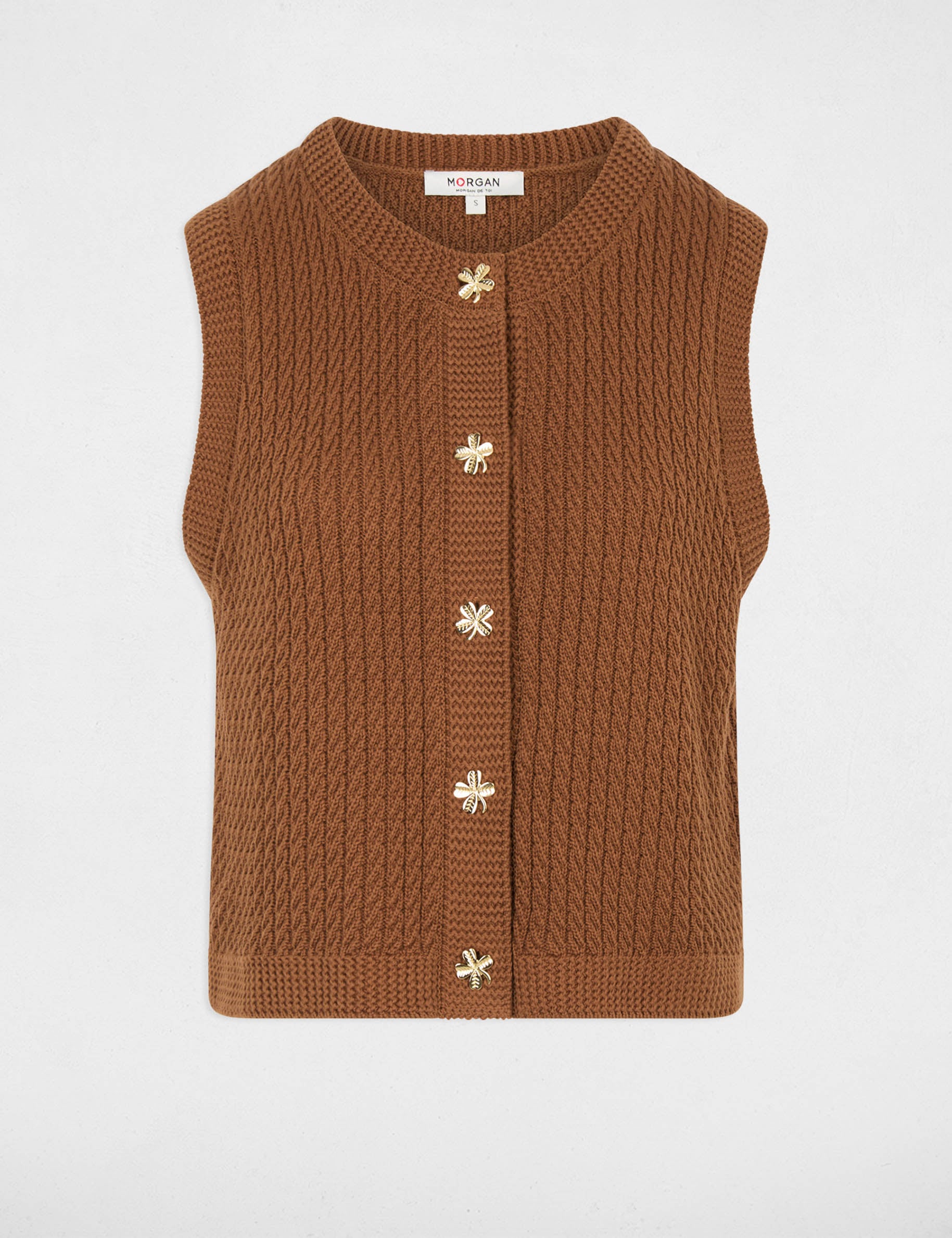 Sleeveless sweater camel women