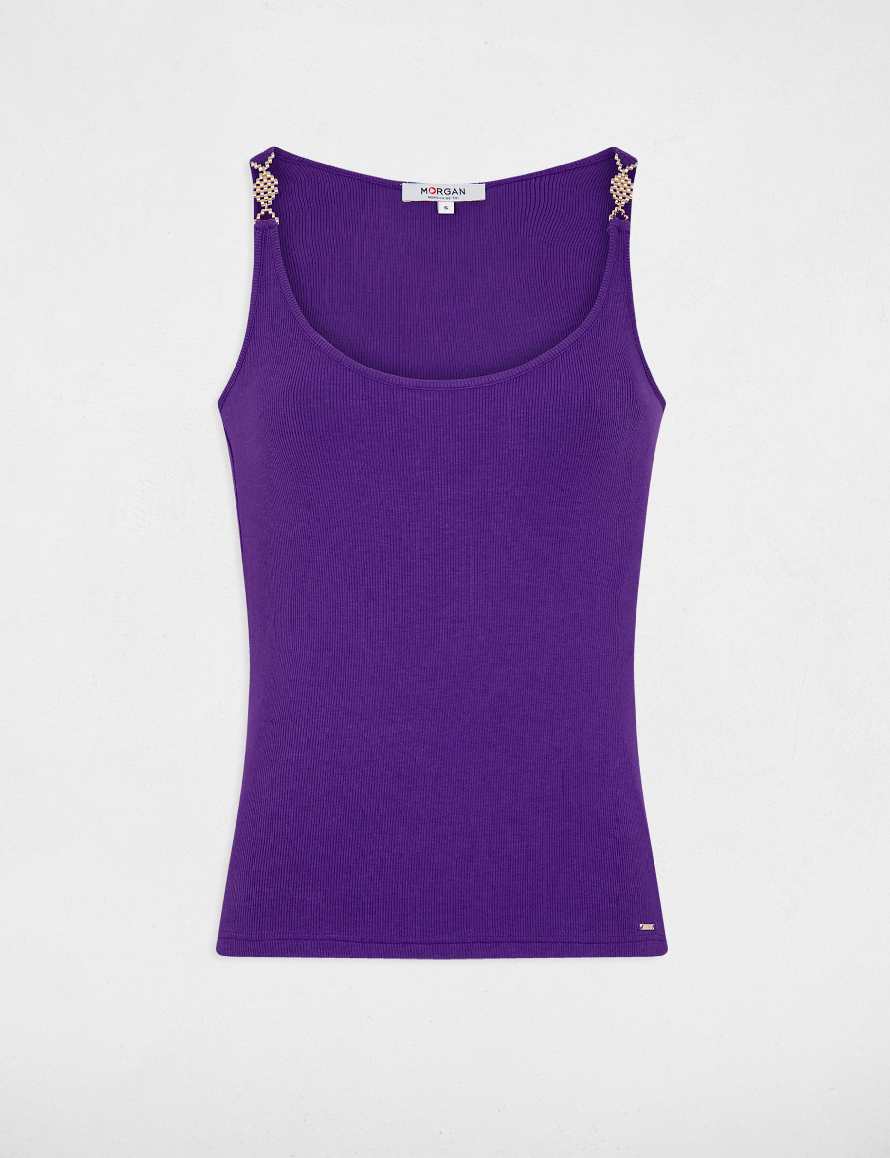 Vest top with thin straps purple ladies'