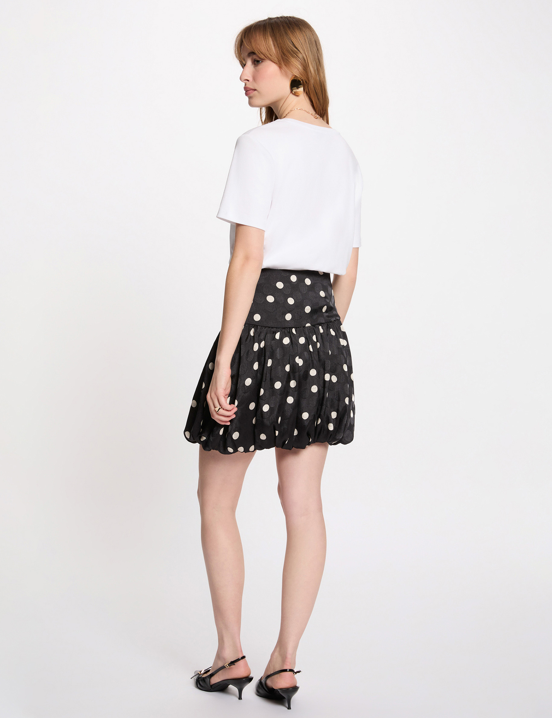 Printed bubble skirt black women