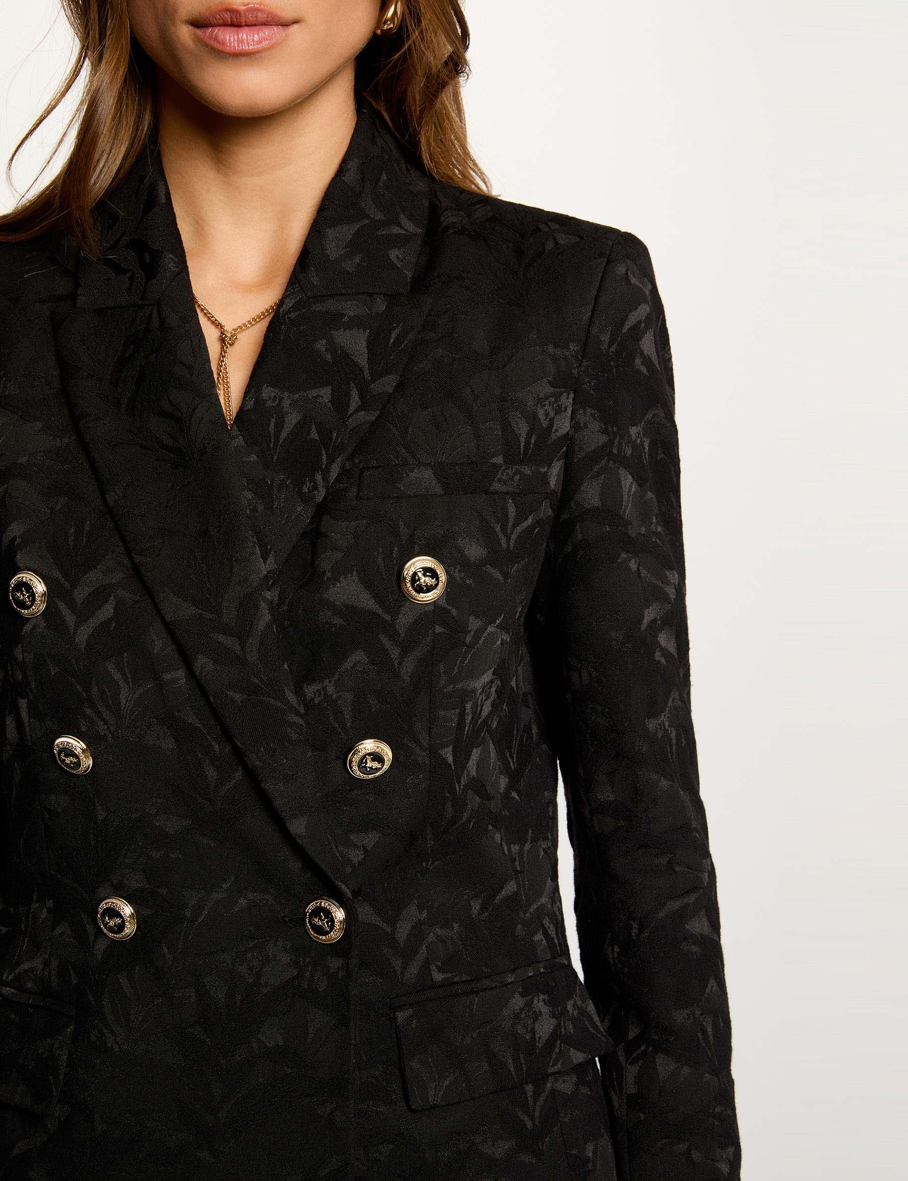 veste jacquard ajustee noir femme black women