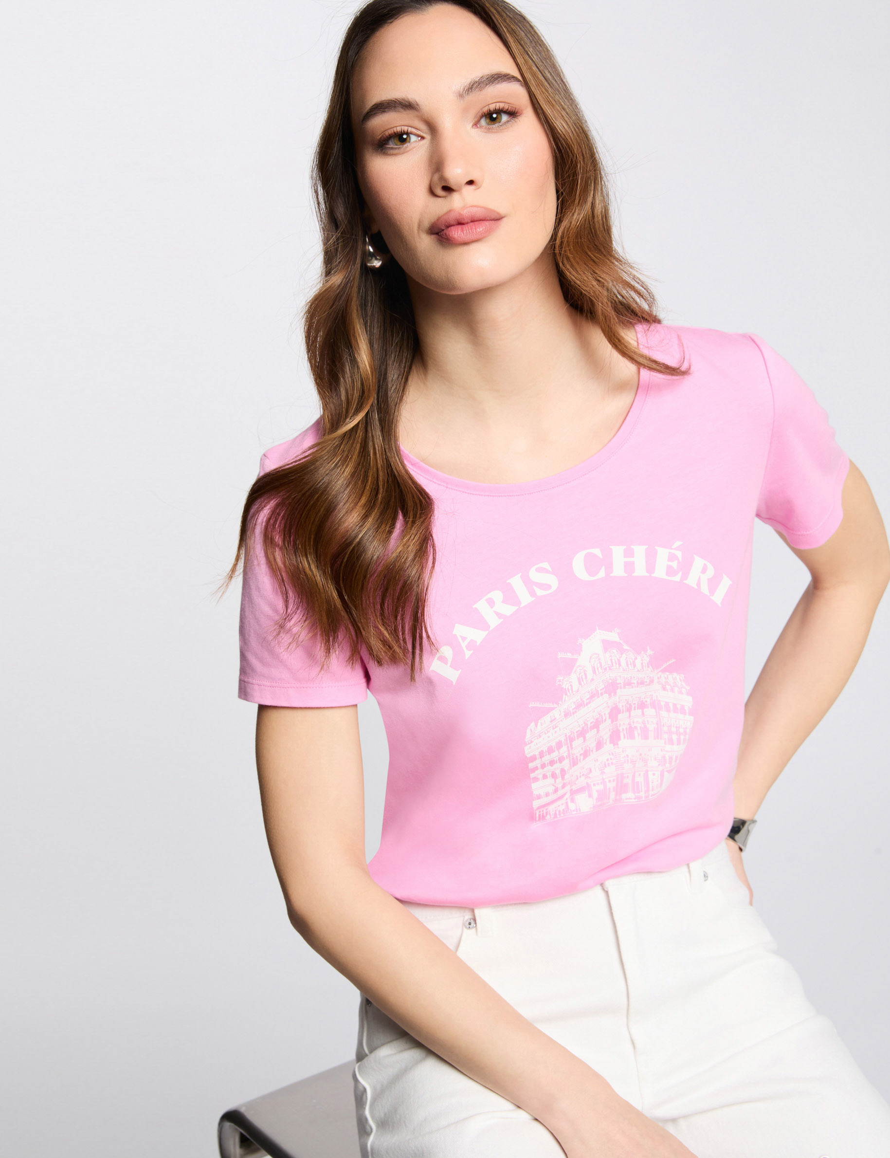 T-shirt with message pink women