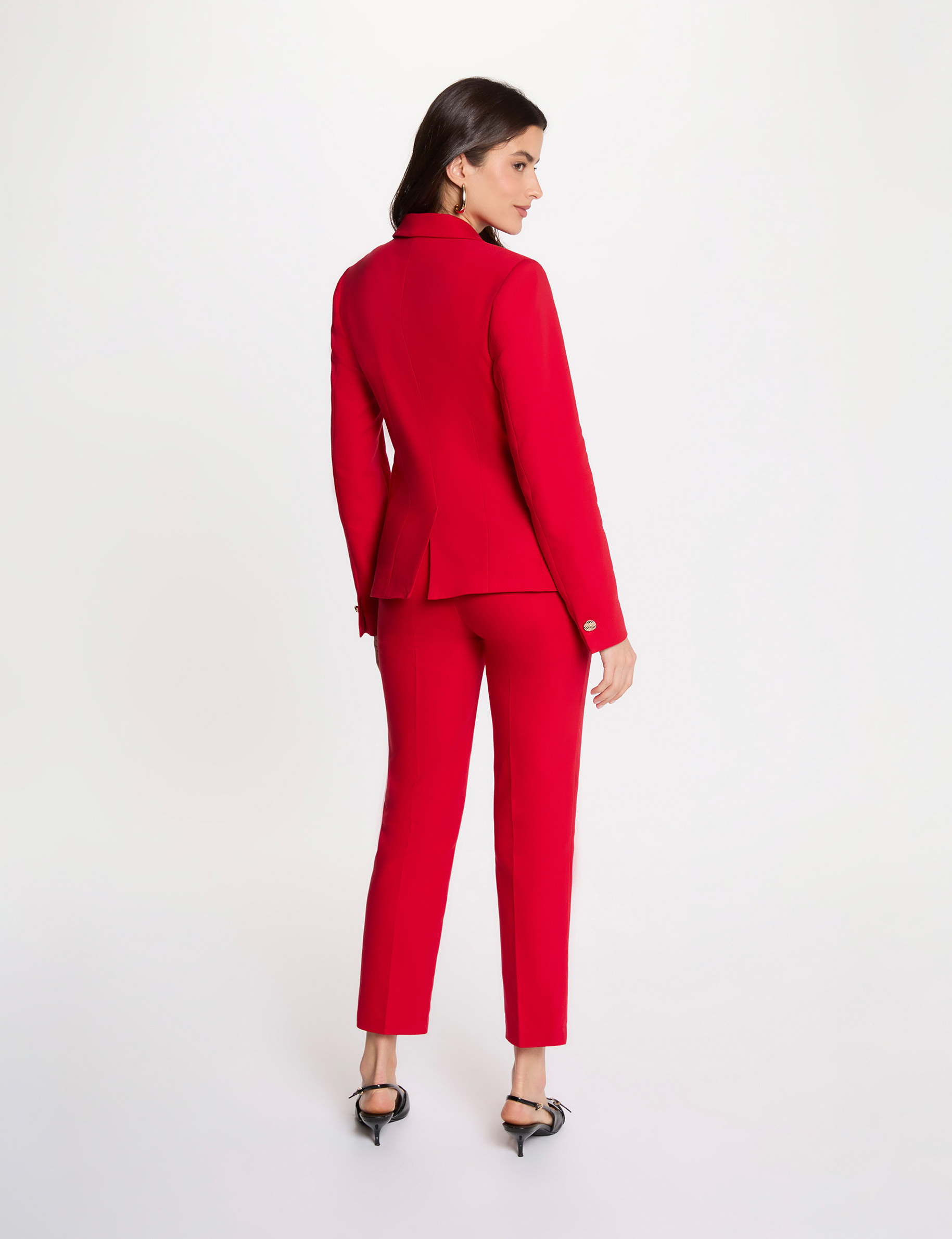 Double breasted blazer red women