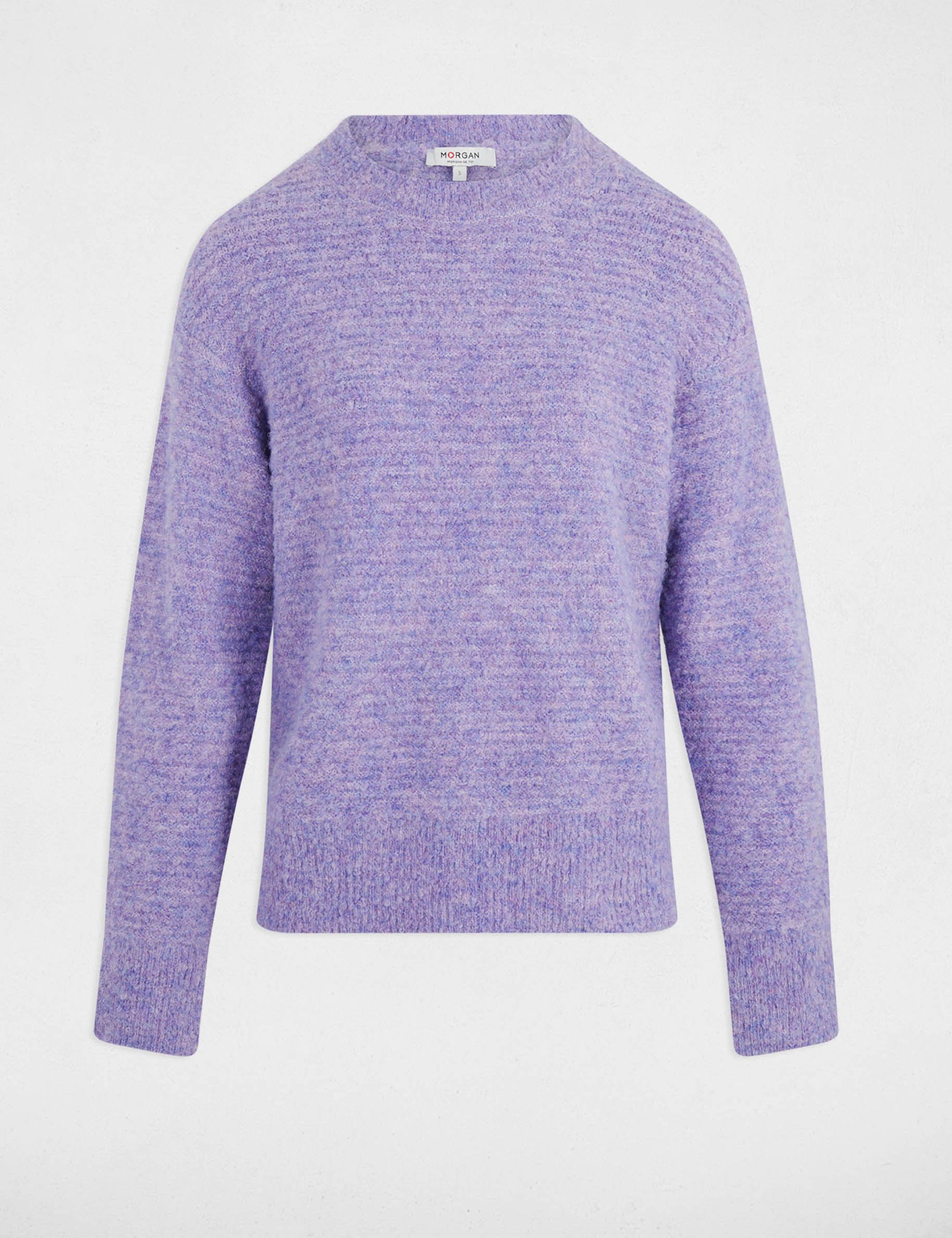 pull court col rond parme femme Pull court col rond parme femme
