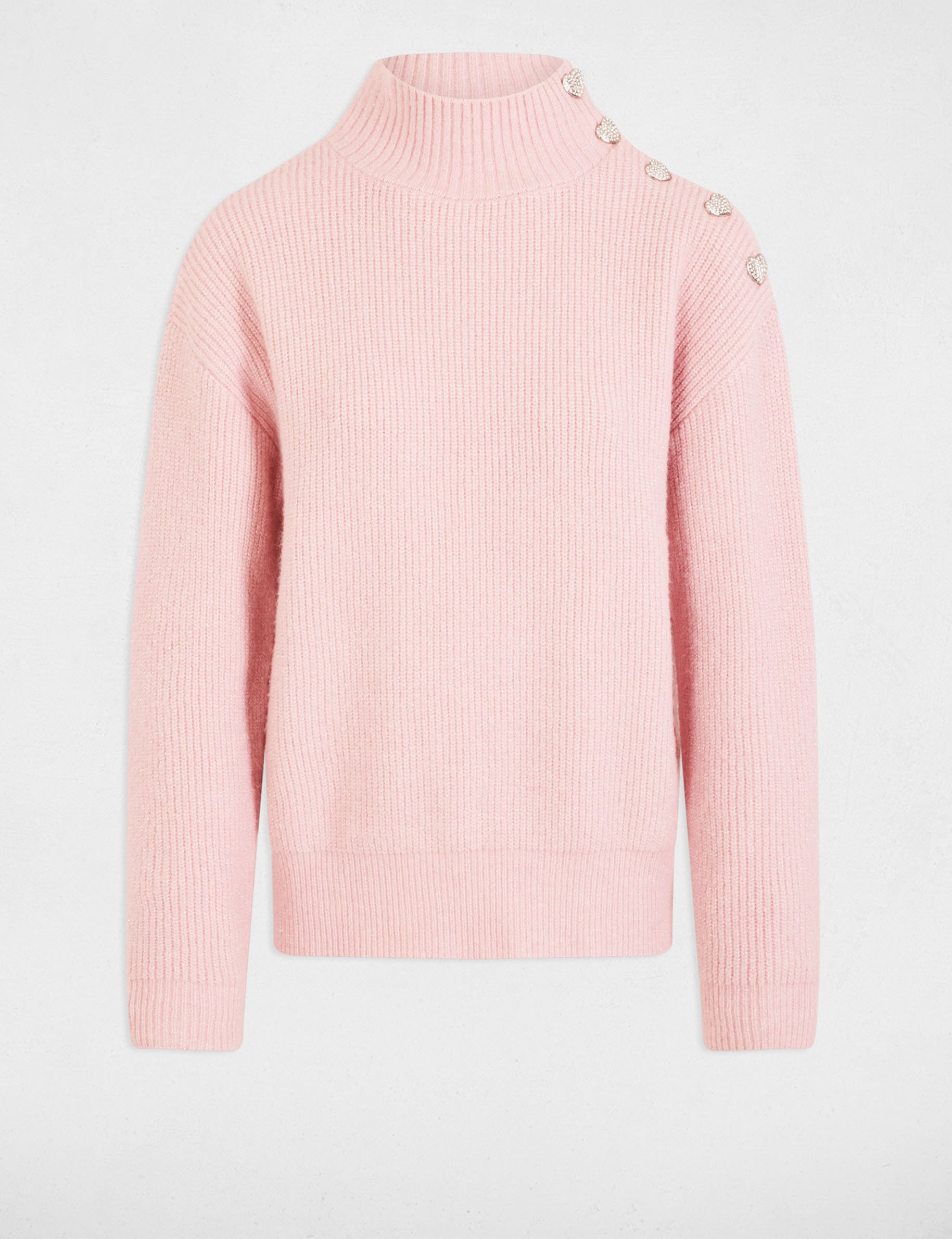 long sleeved jumper with buttons light pink women Long-sleeved jumper with buttons light pink women