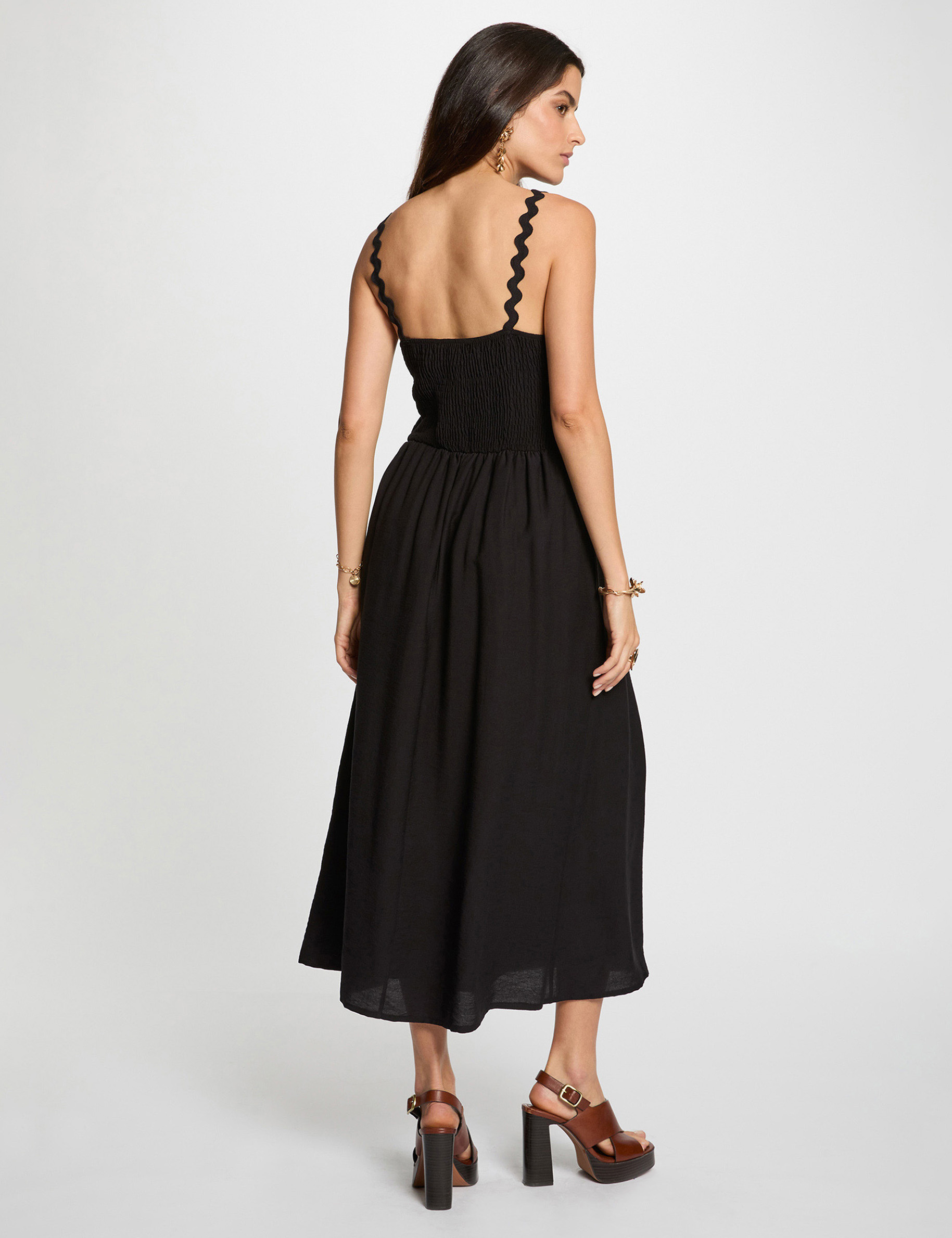 fitted dress with fancy straps black women Fitted dress with fancy straps black women