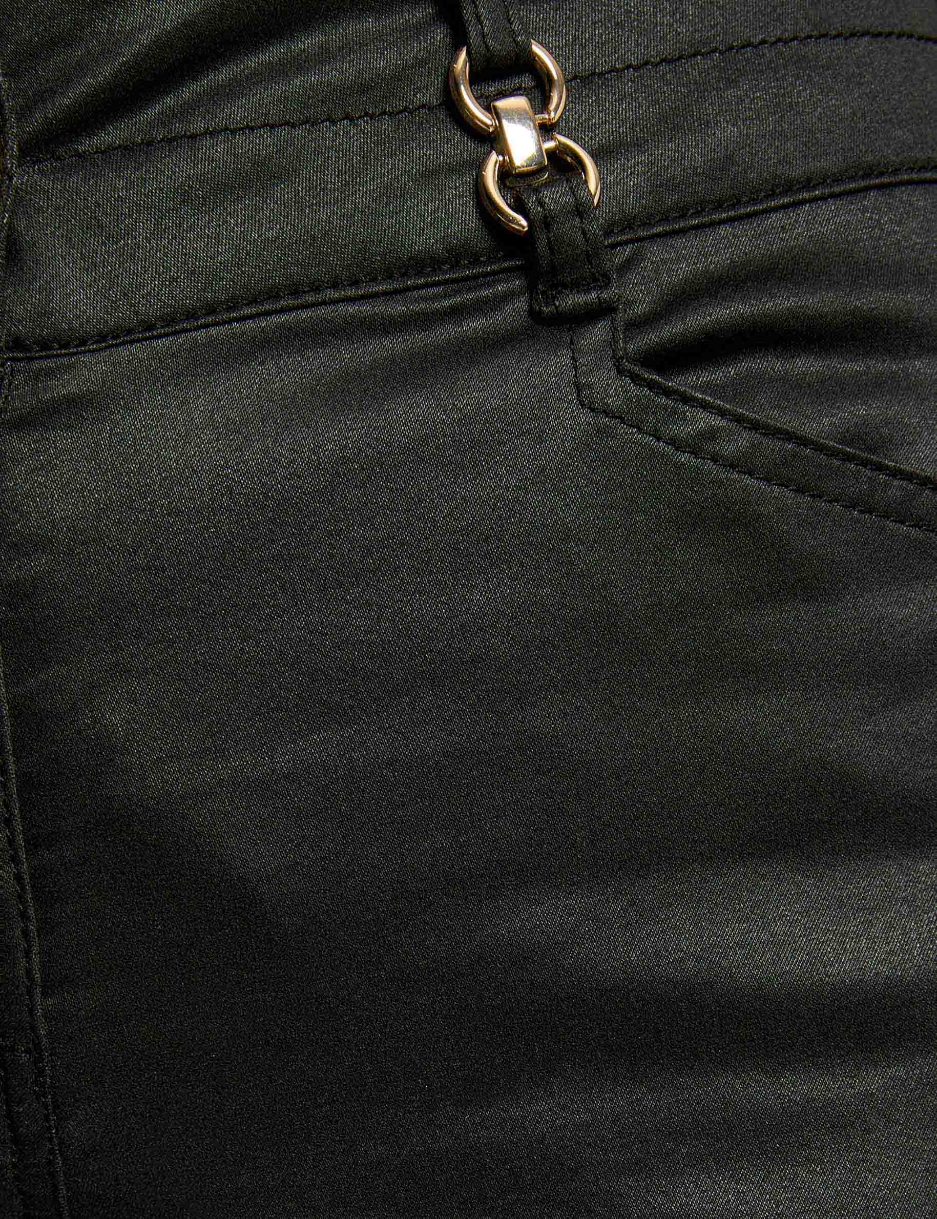 coated bootcut trousers black women null