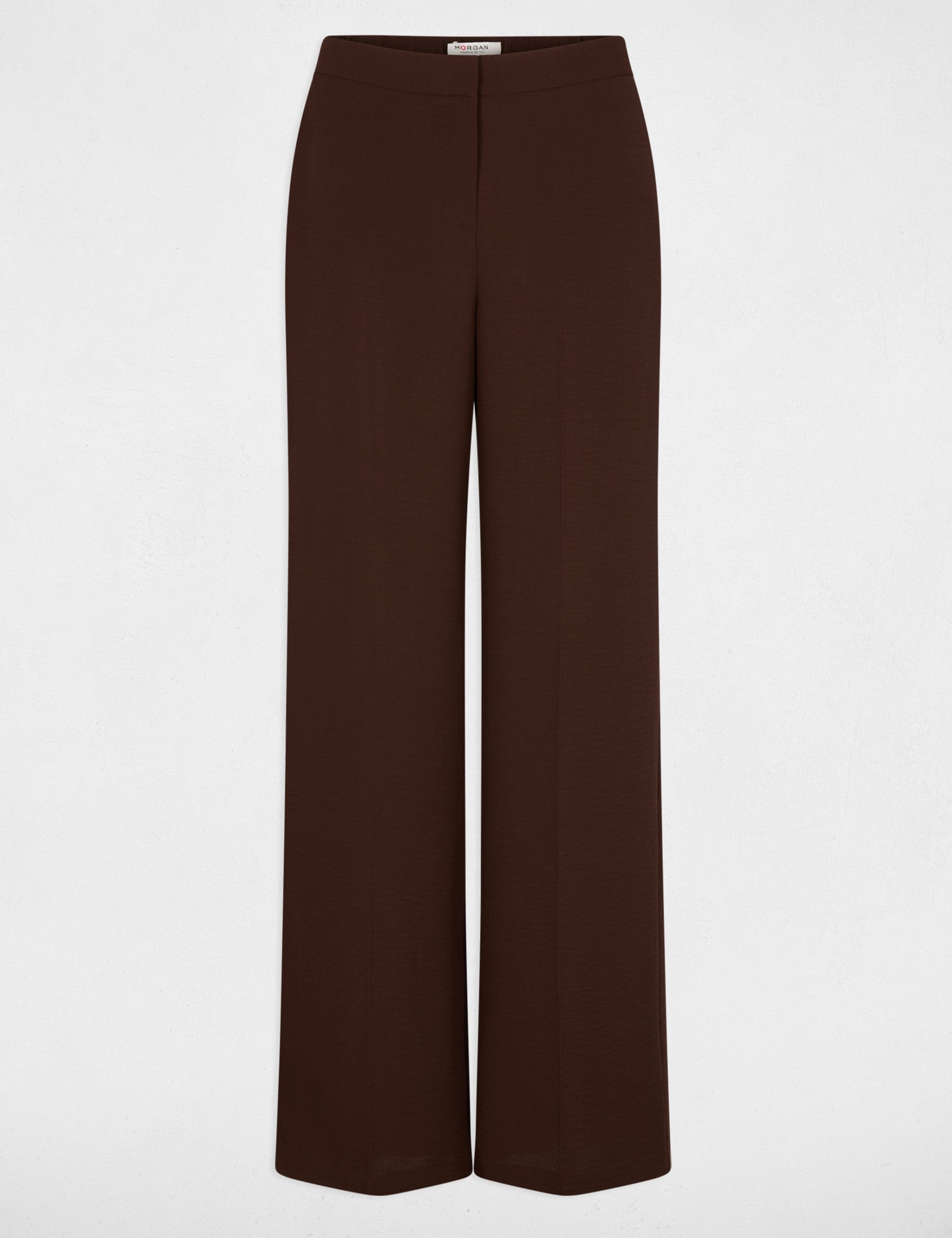 Flowy wide-leg trousers dark brown women