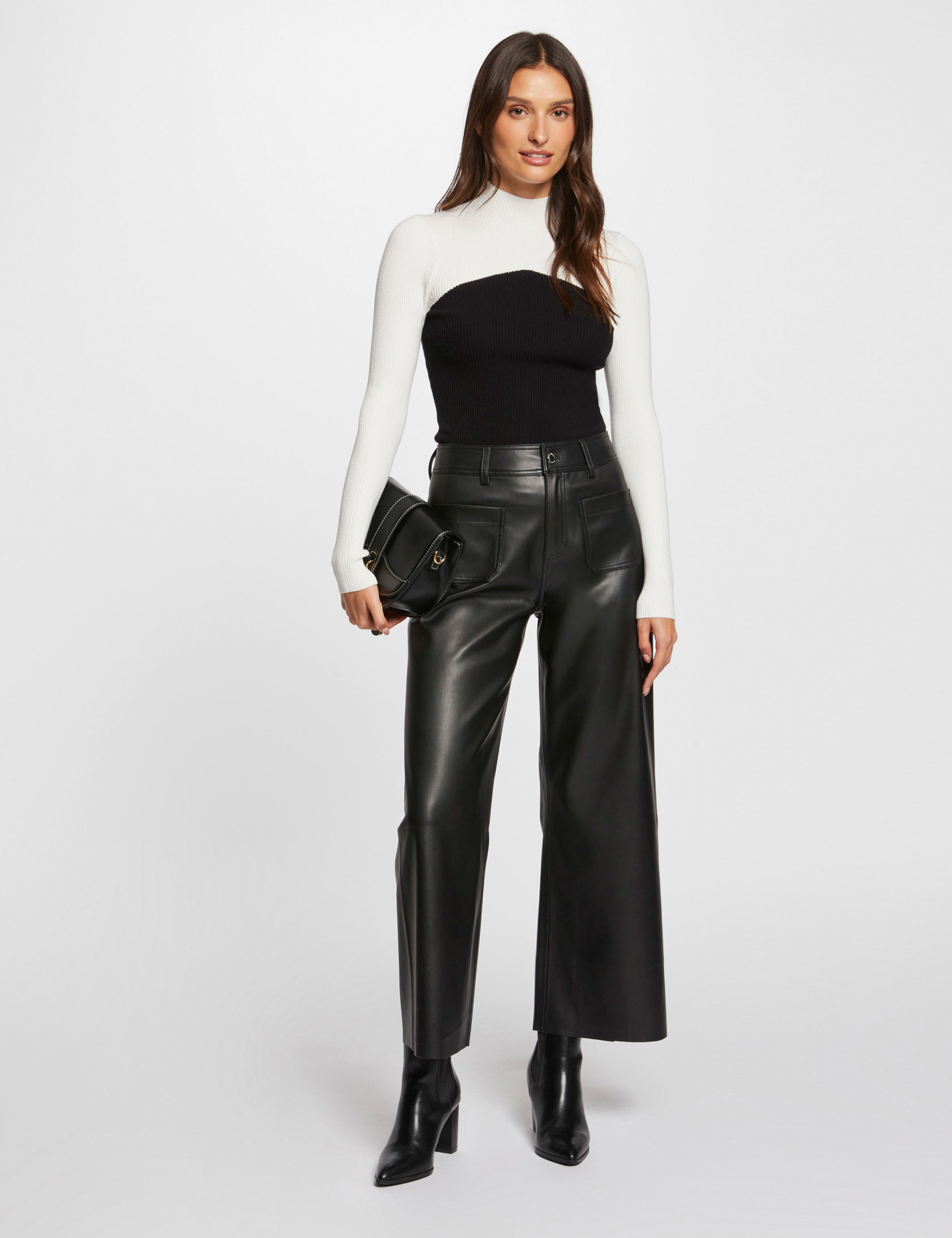 Ladies black ribbed jumper store