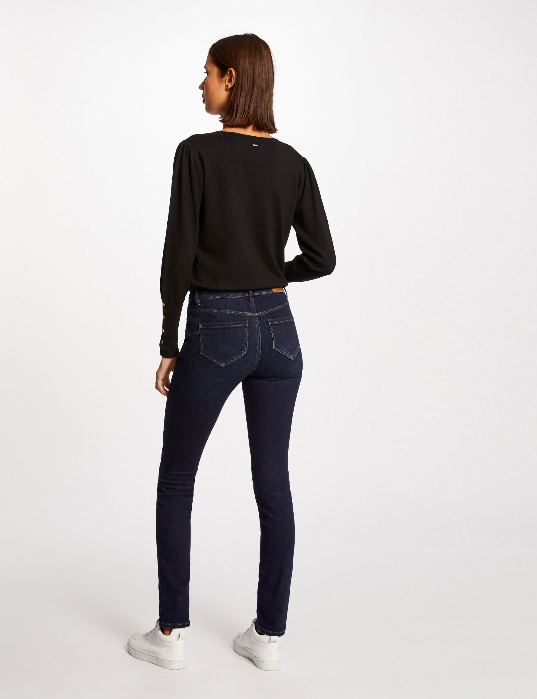Long-sleeved jumper with V-neck black ladies' Long-sleeved jumper with V-neck black ladies'