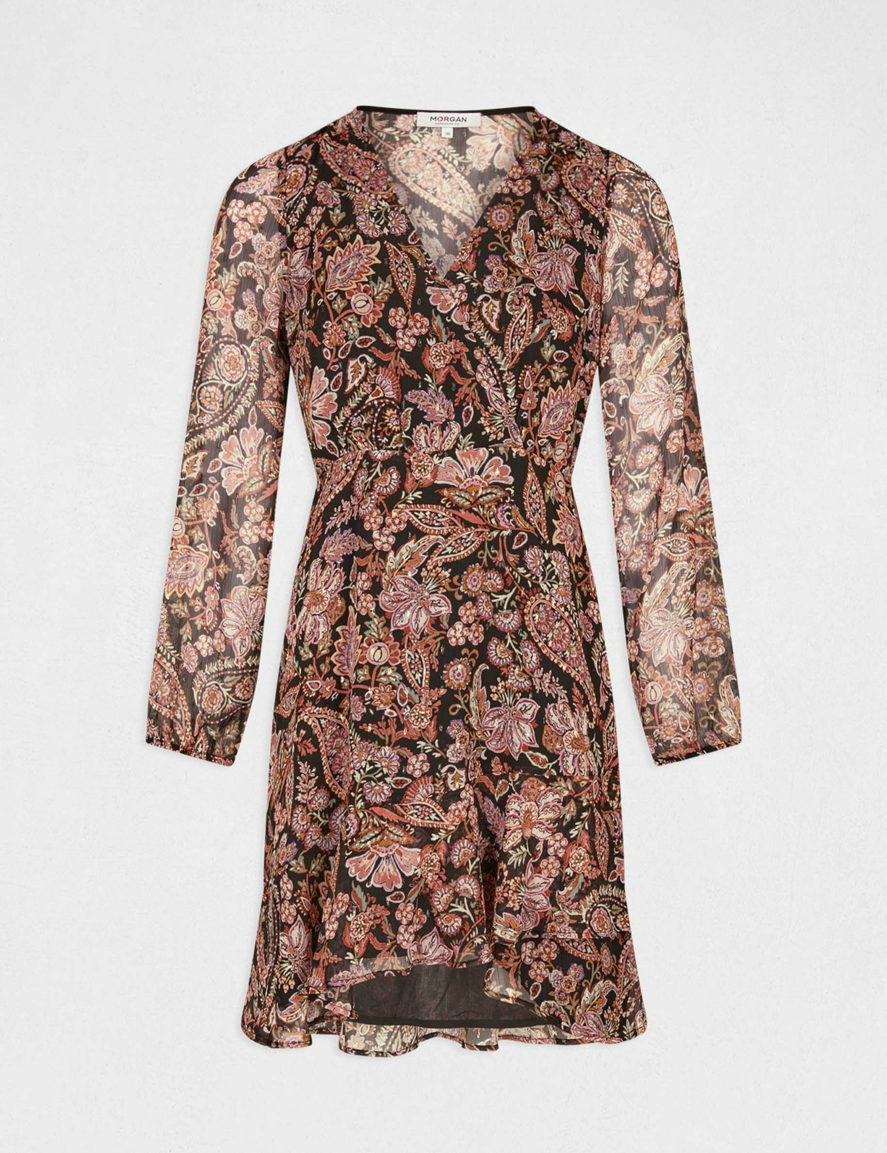Straight dress with paisley print multico ladies' Straight dress with paisley print multico ladies'