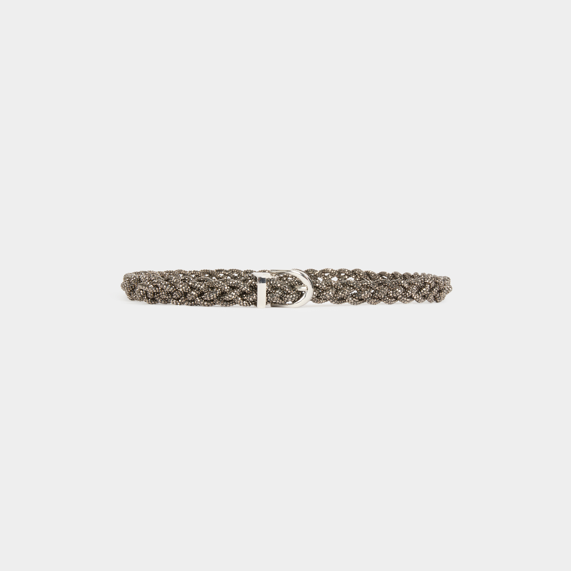 rhinestones braided belt light grey women Rhinestones braided belt light grey women