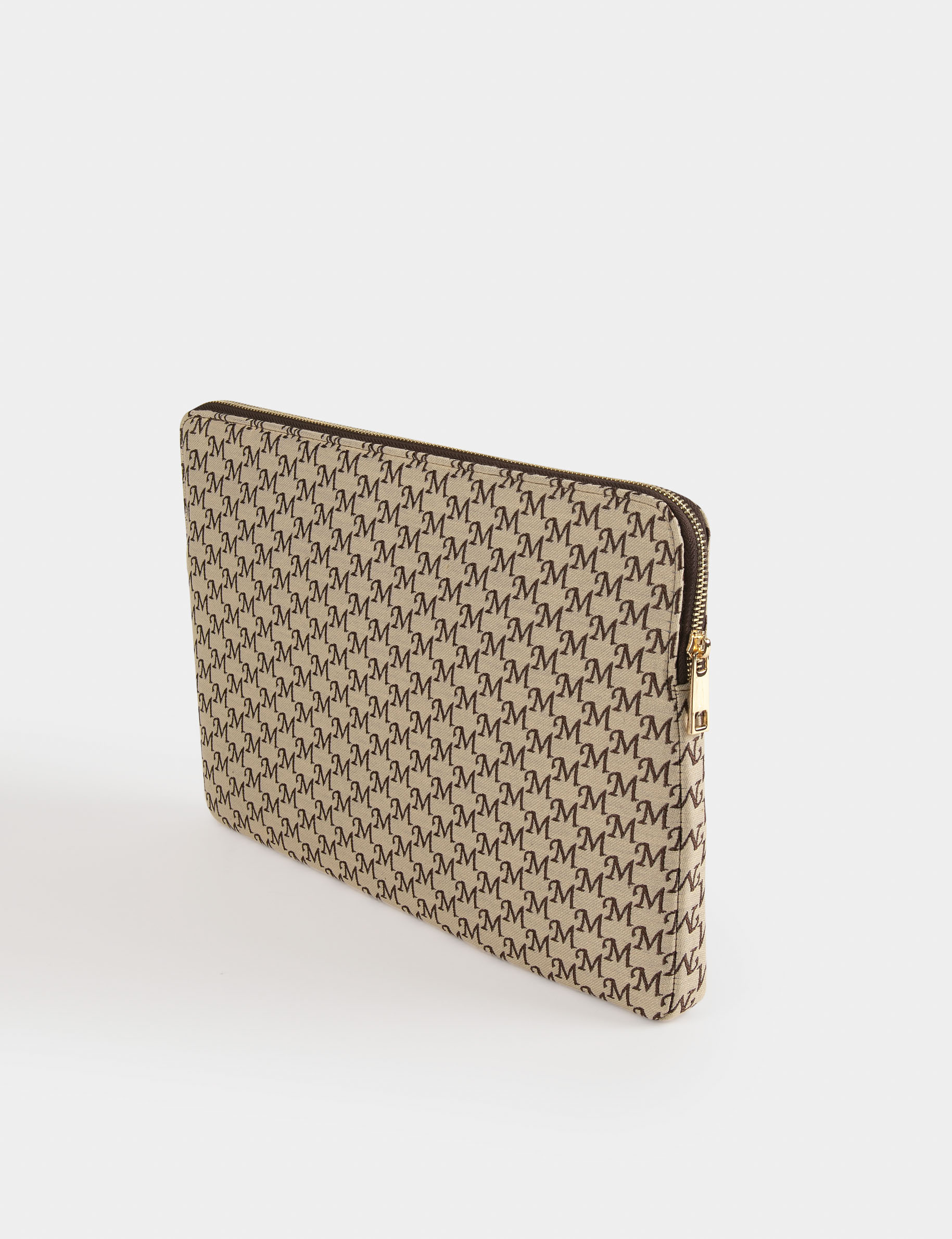 Laptop case with monogram print beige ladies'