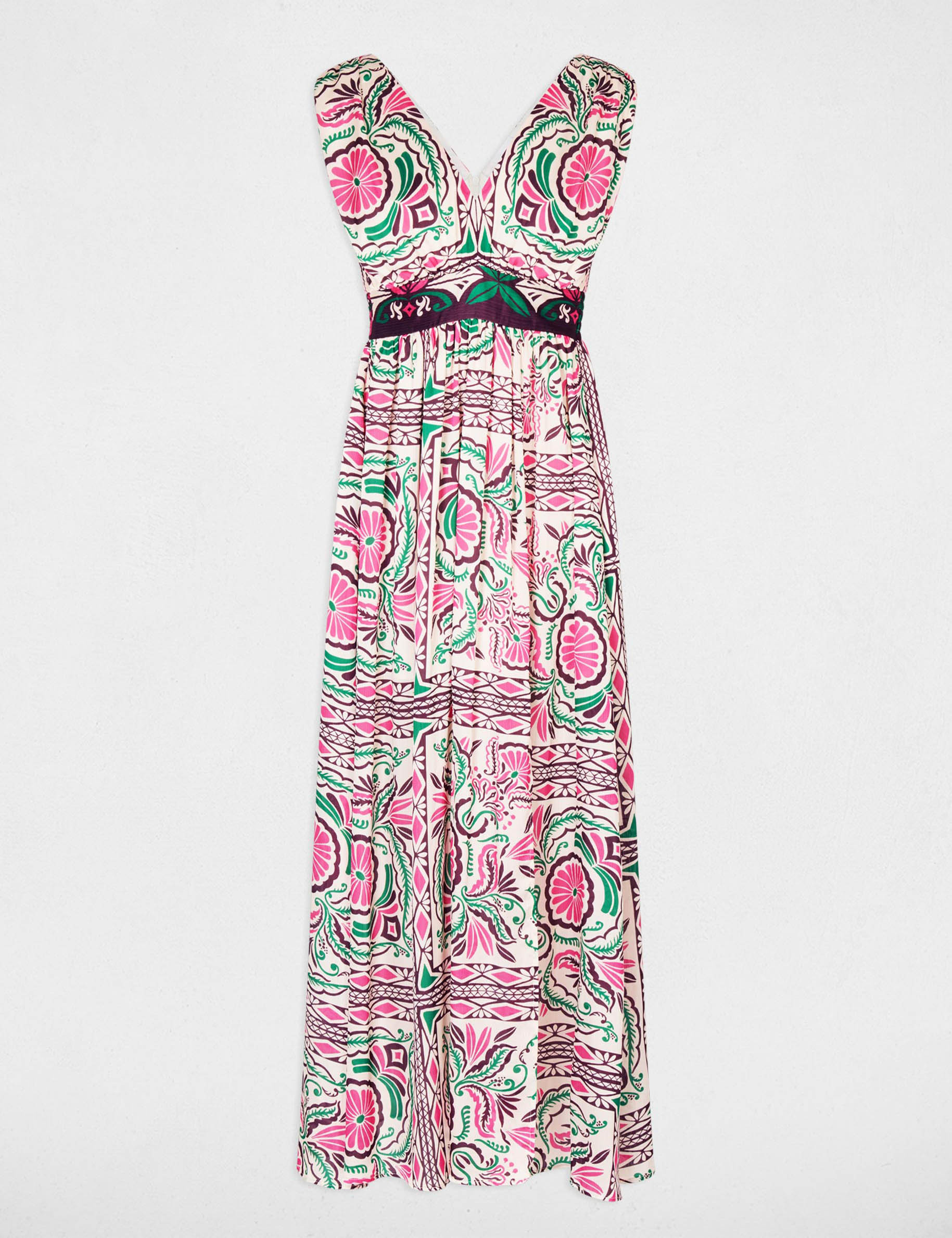 Fitted long dress multicolor women