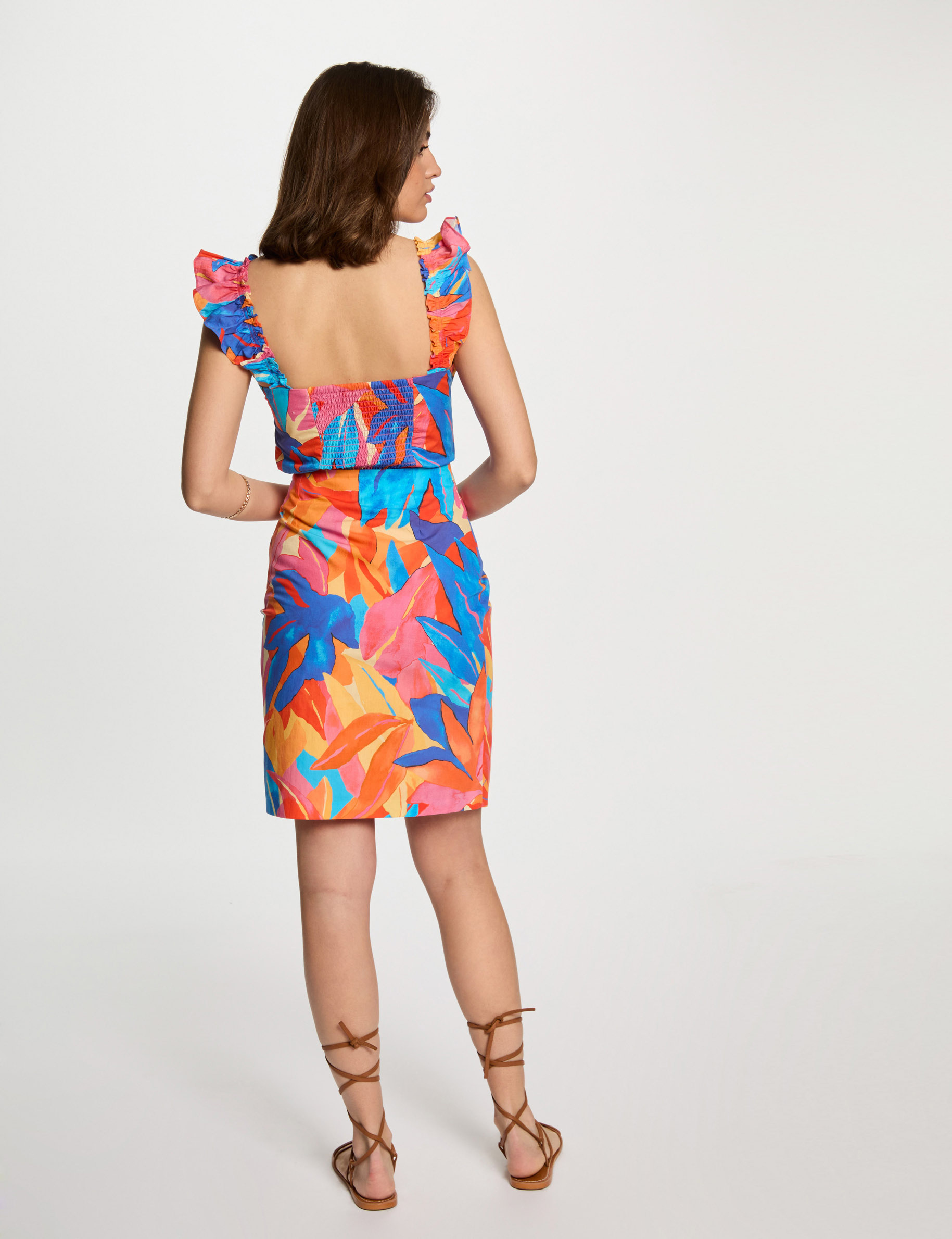 printed top with ruffles multicolor women Printed top with ruffles multicolor women