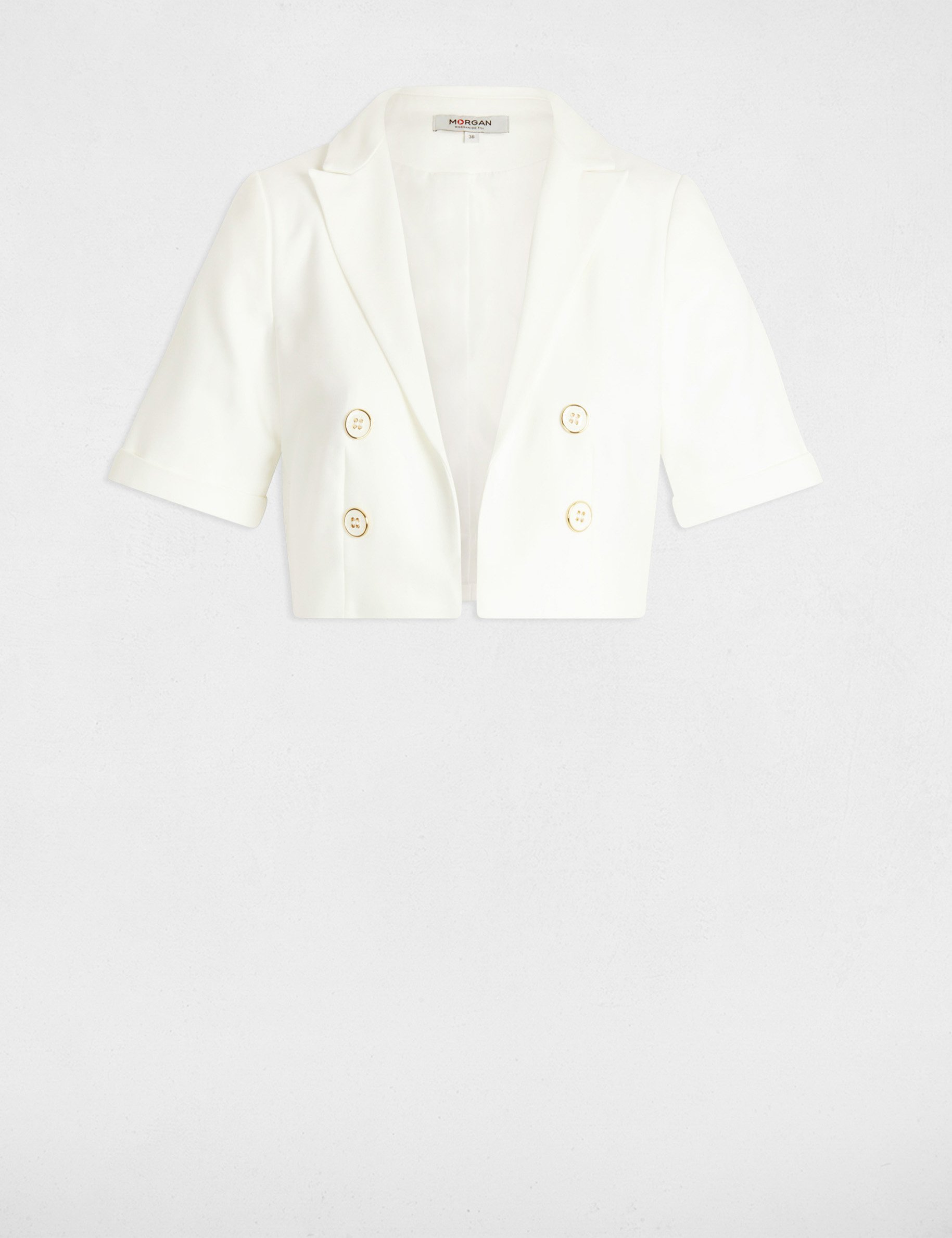 Short-sleeved bolero white women