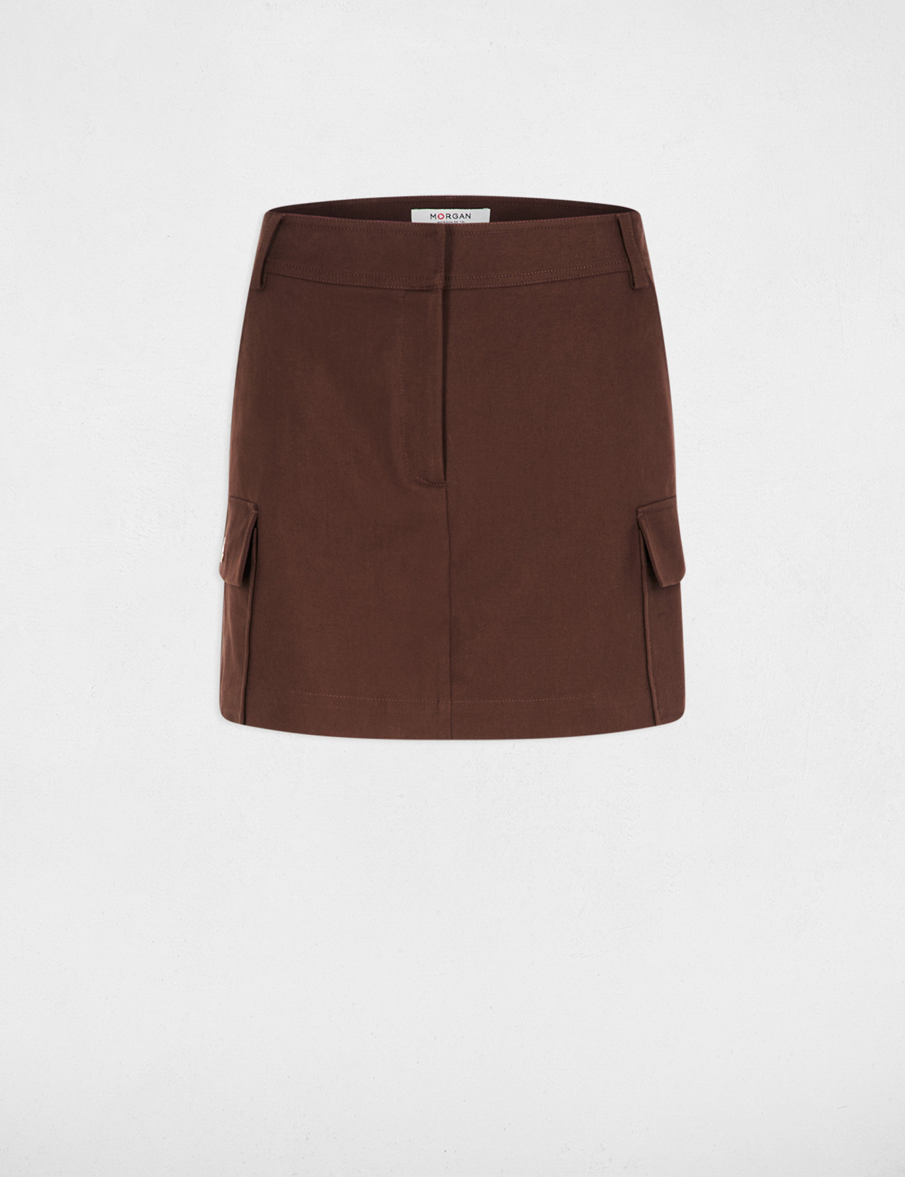 Fitted short skirt-shorts dark brown women