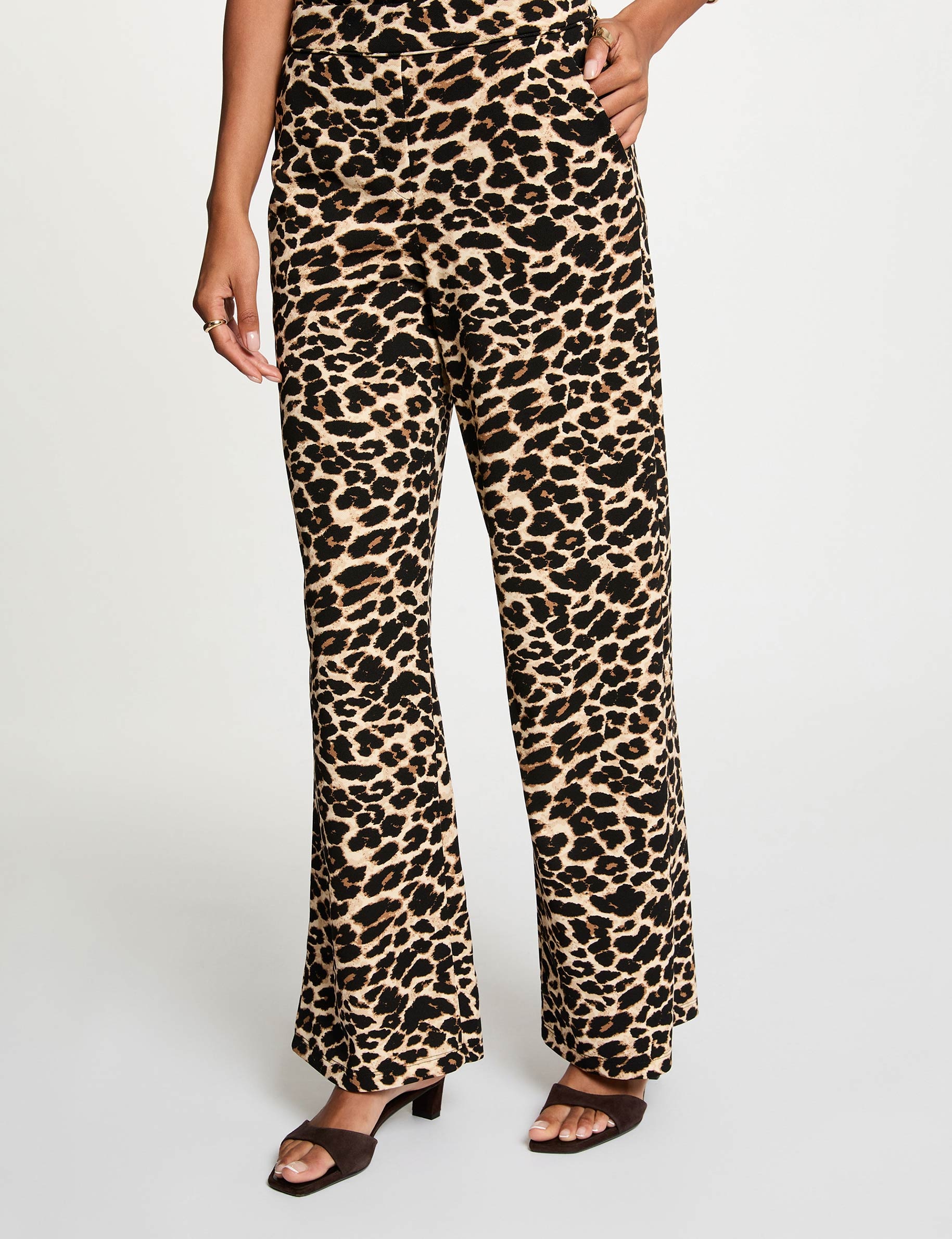 Straight-leg printed trousers multicolor women
