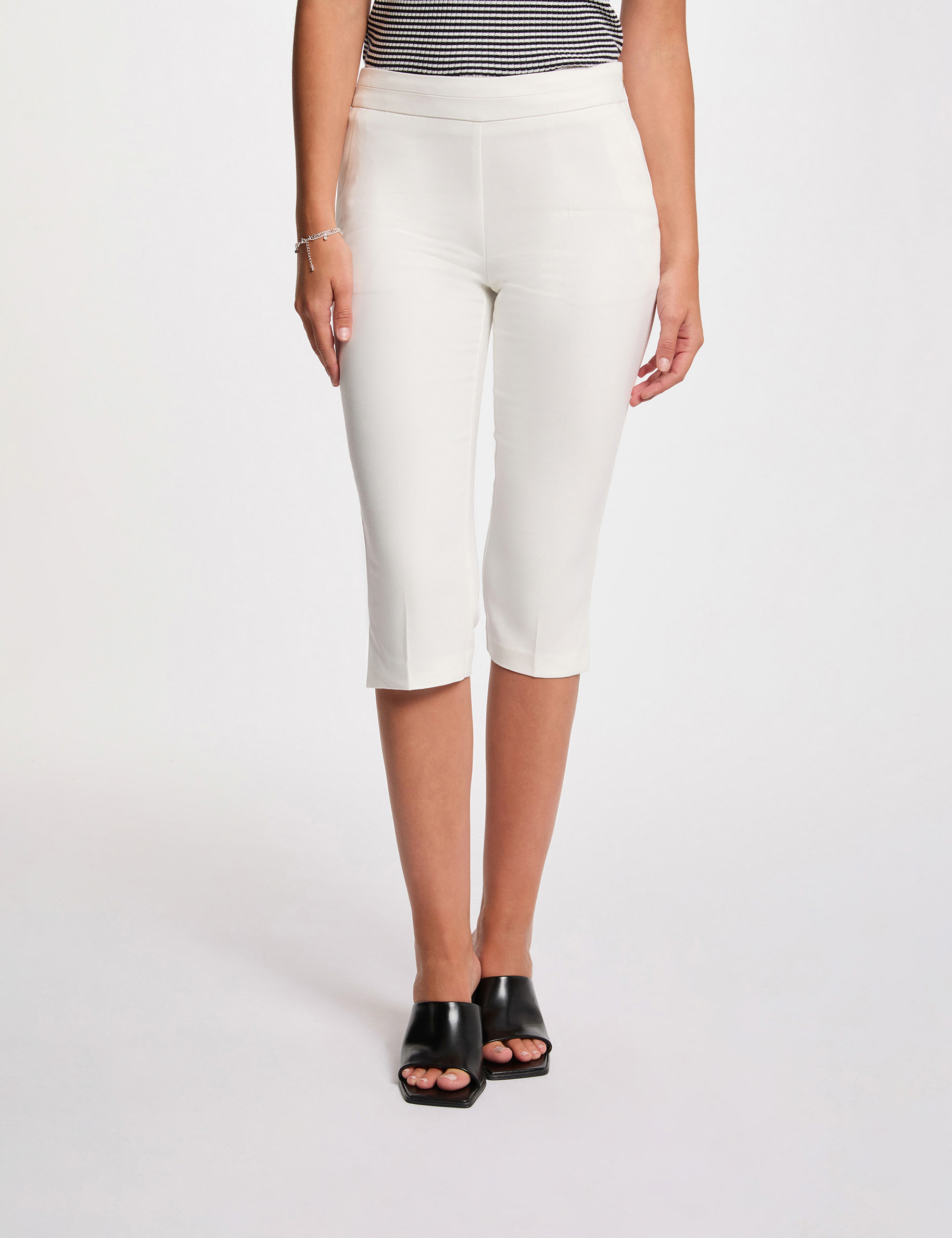 pantacourt slim blanc femme Pantacourt slim blanc femme