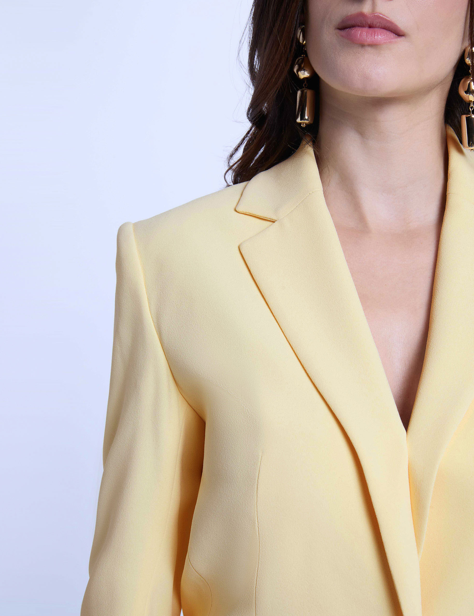 Jacket with tailored collar light yellow women