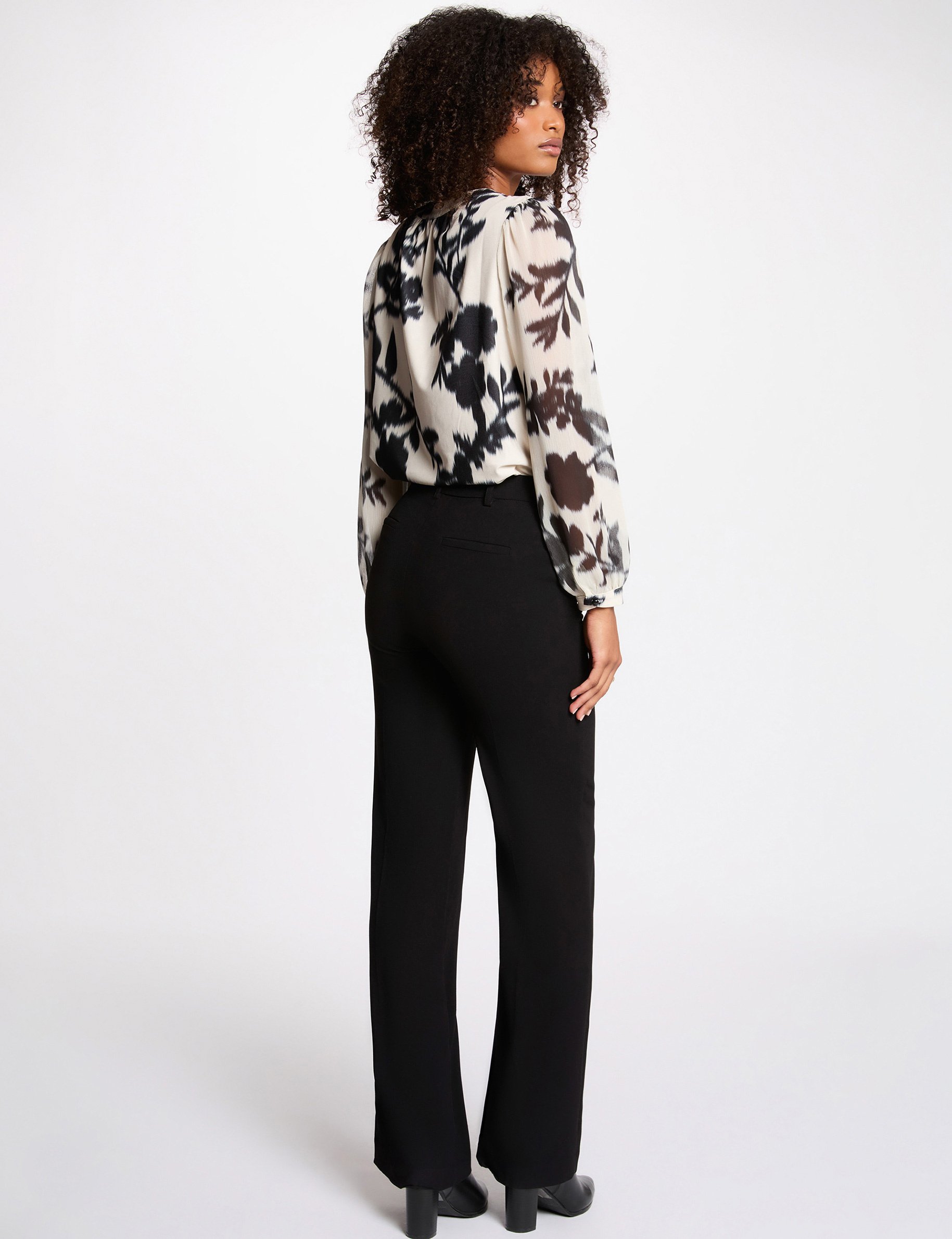 Long-sleeve voile t-shirt white women