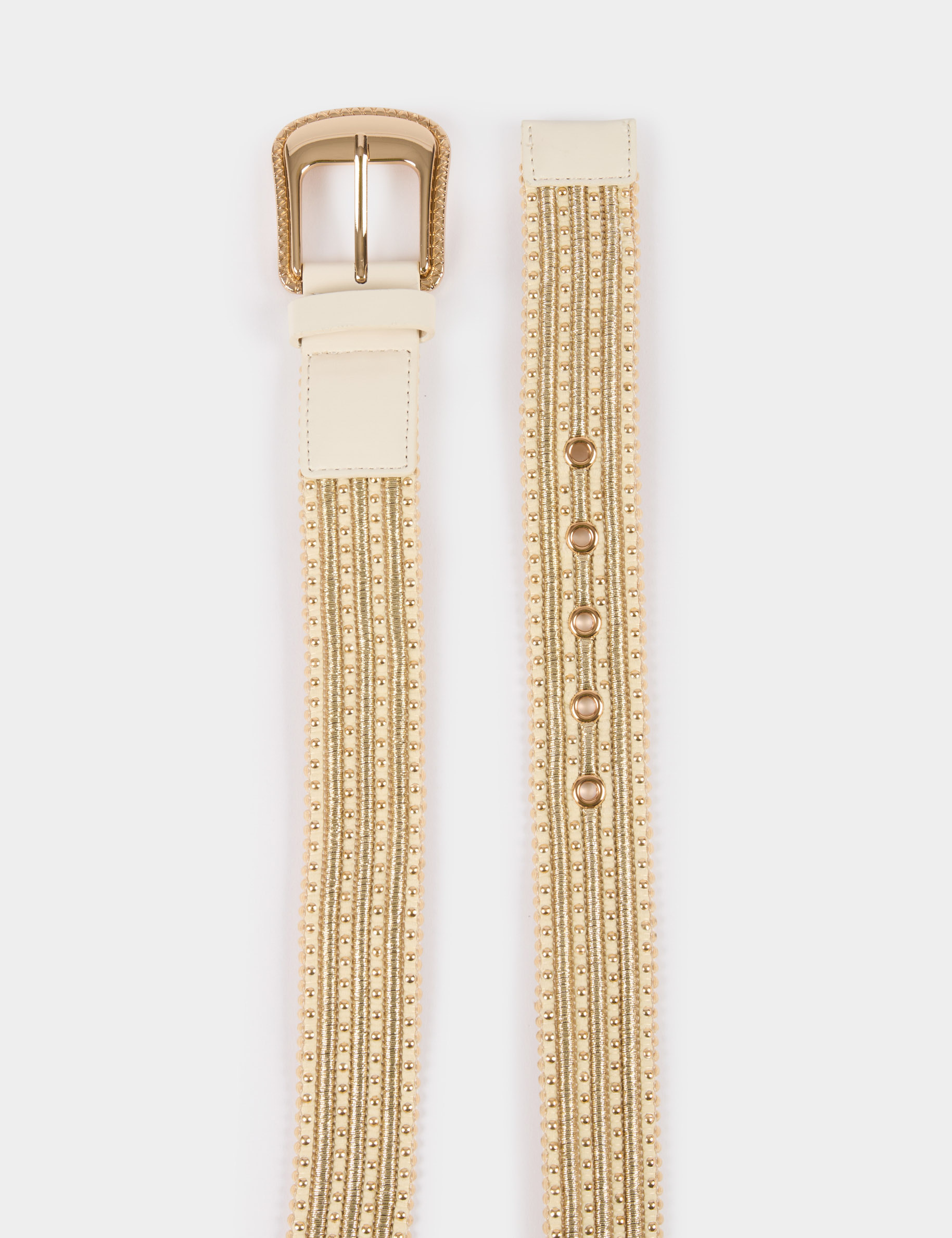 Ceinture à clous ivoire femme