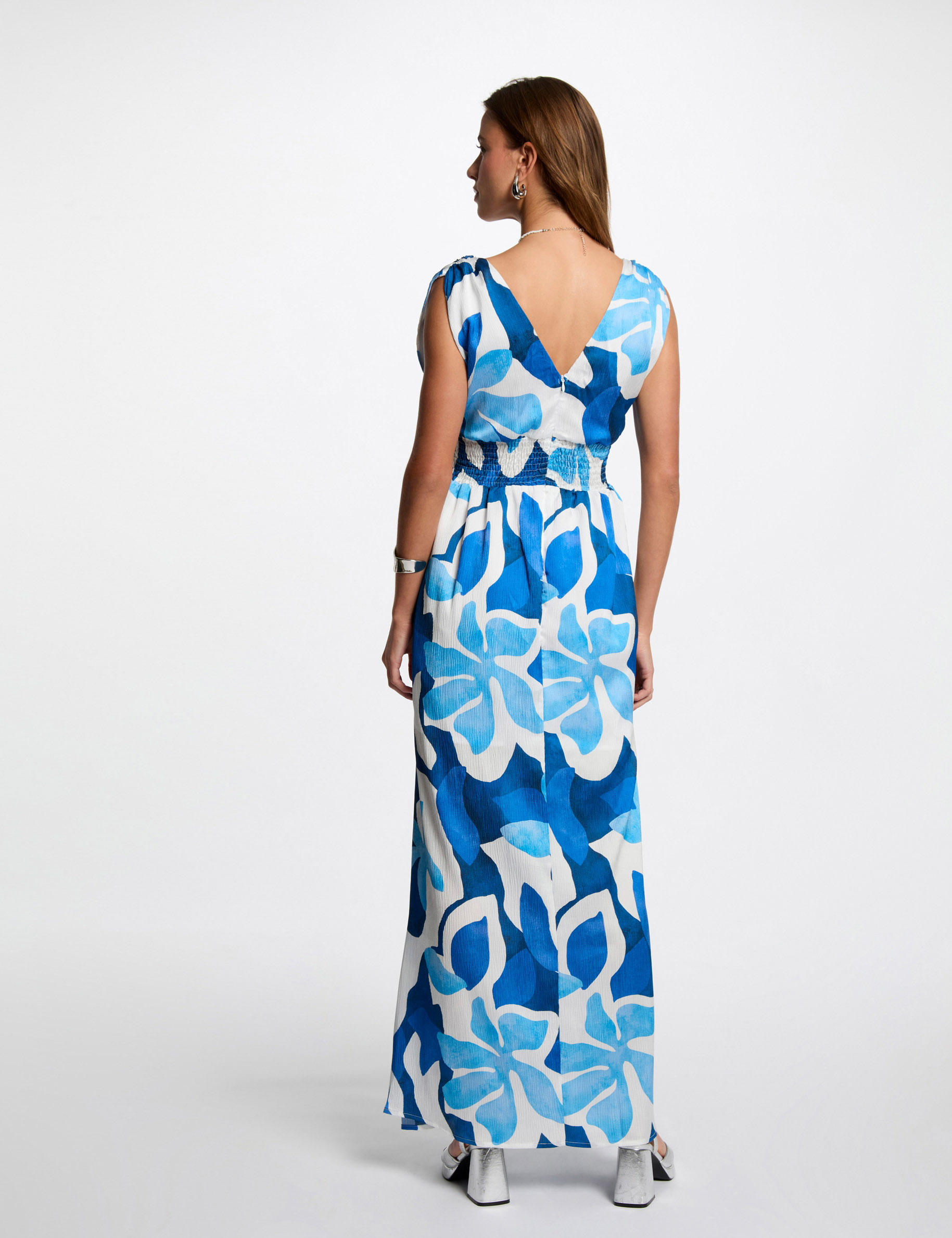 printed maxi straight dress multicolor women Printed maxi straight dress multicolor women