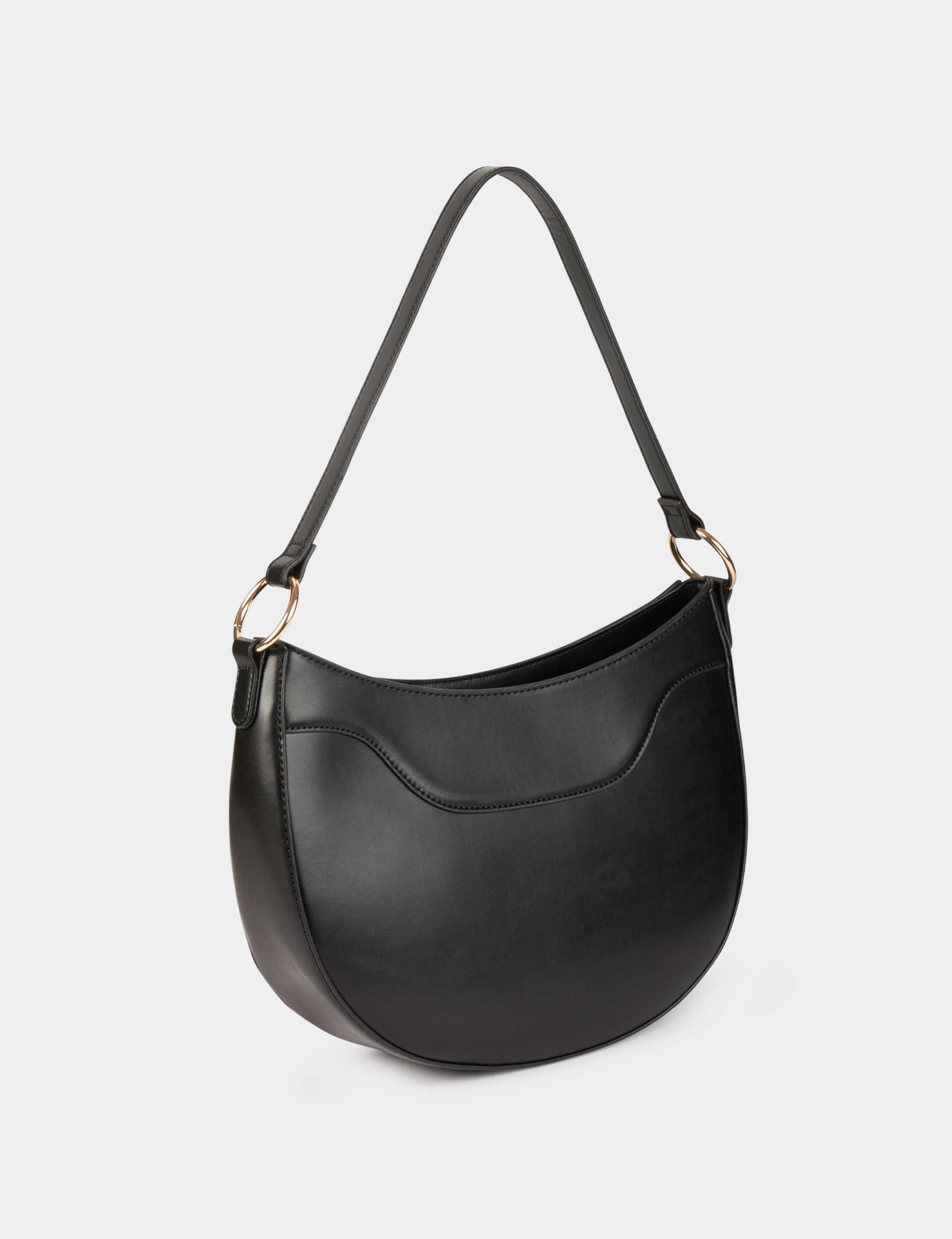 quilted half moon bag black women Quilted half-moon bag black women