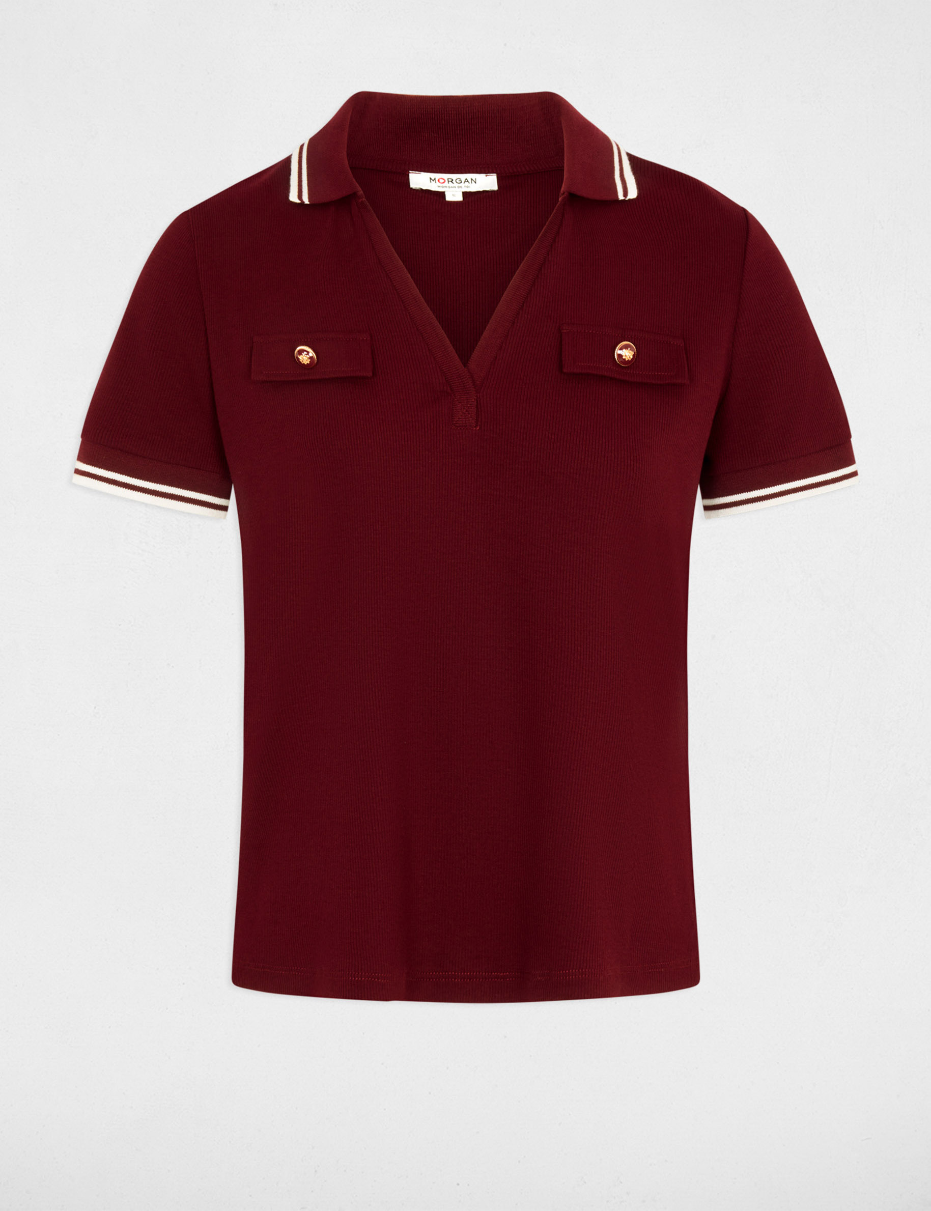 Fitted polo t-shirt bordeaux women