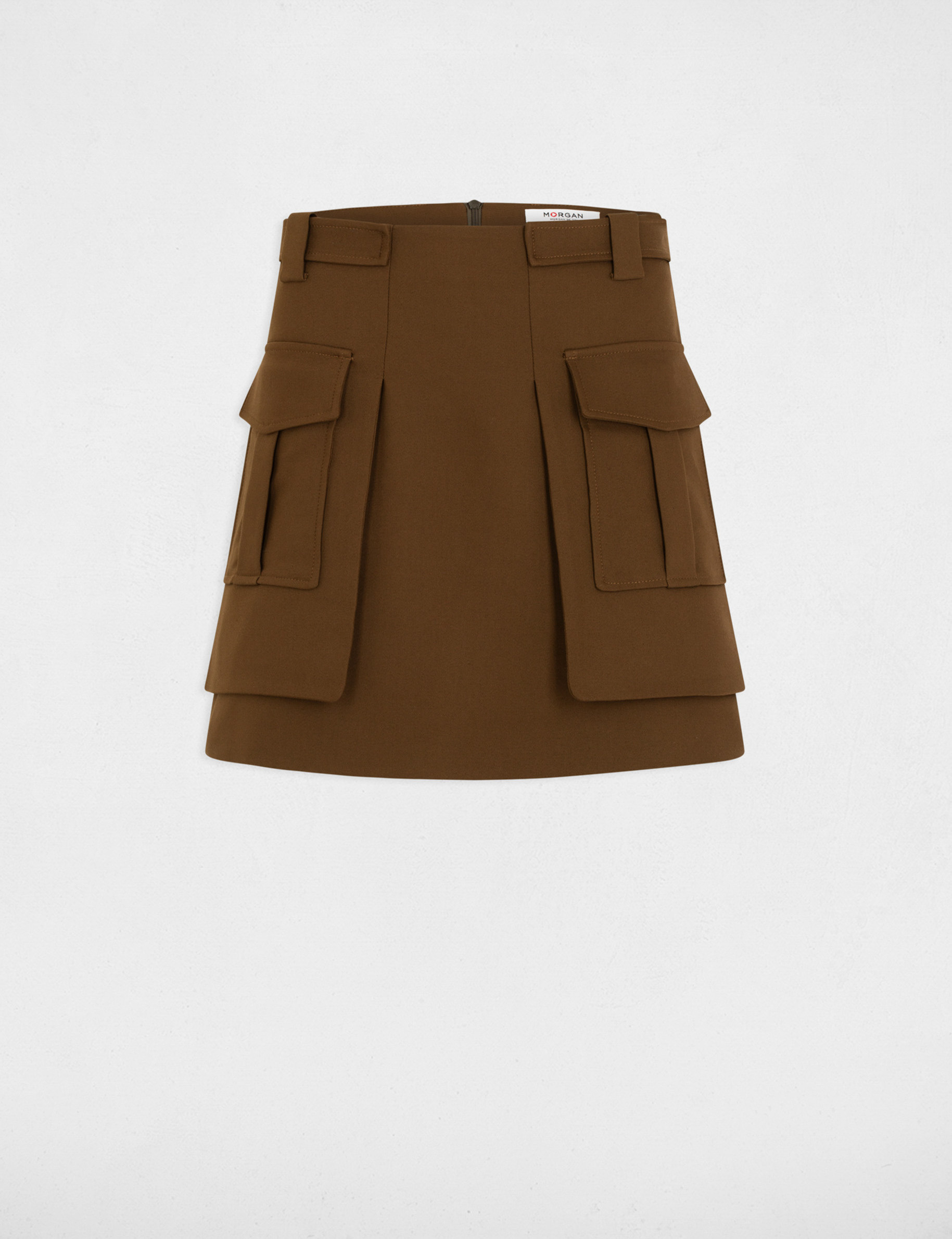Mini skirt with side pockets khaki green ladies'