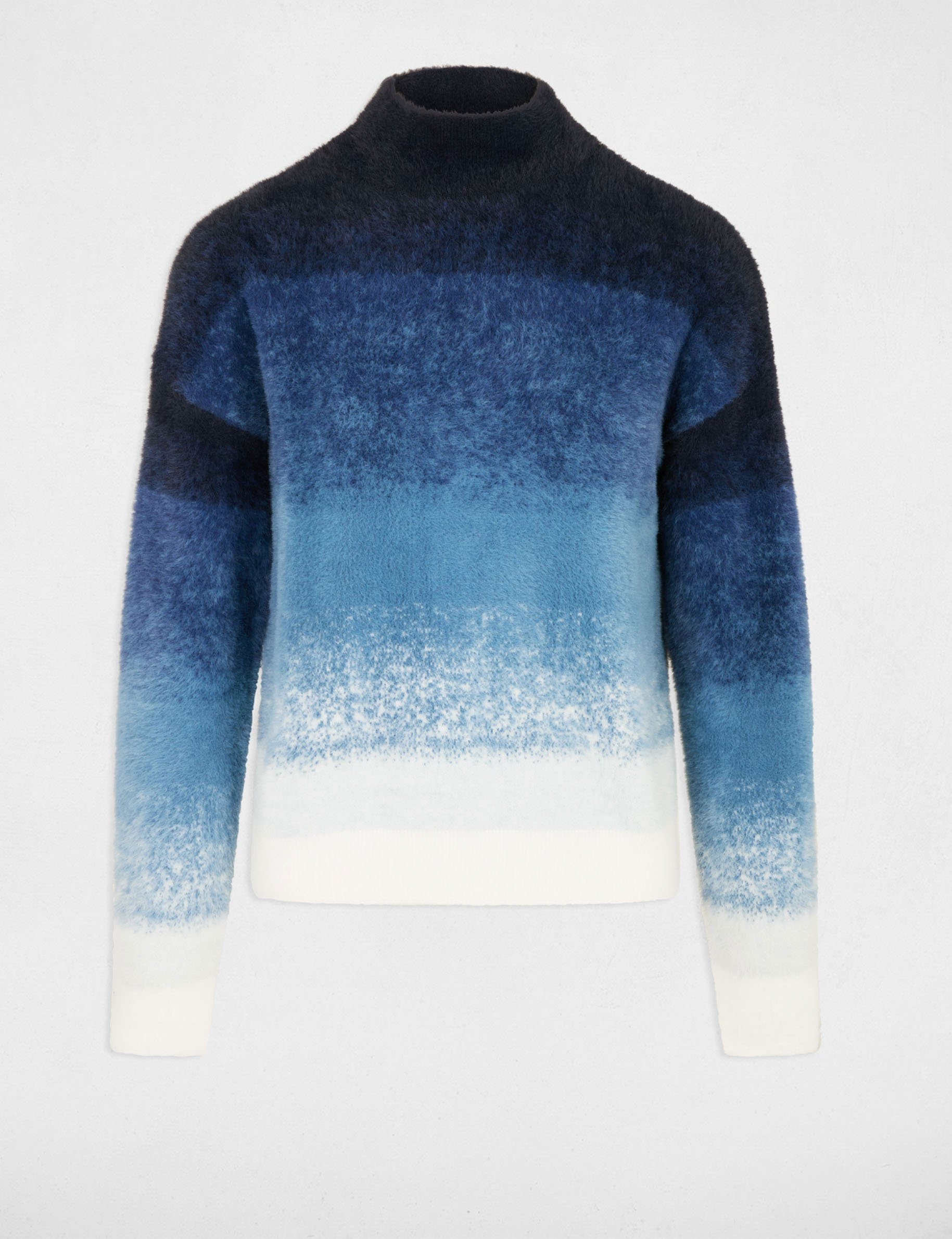 Jumper high collar blue women