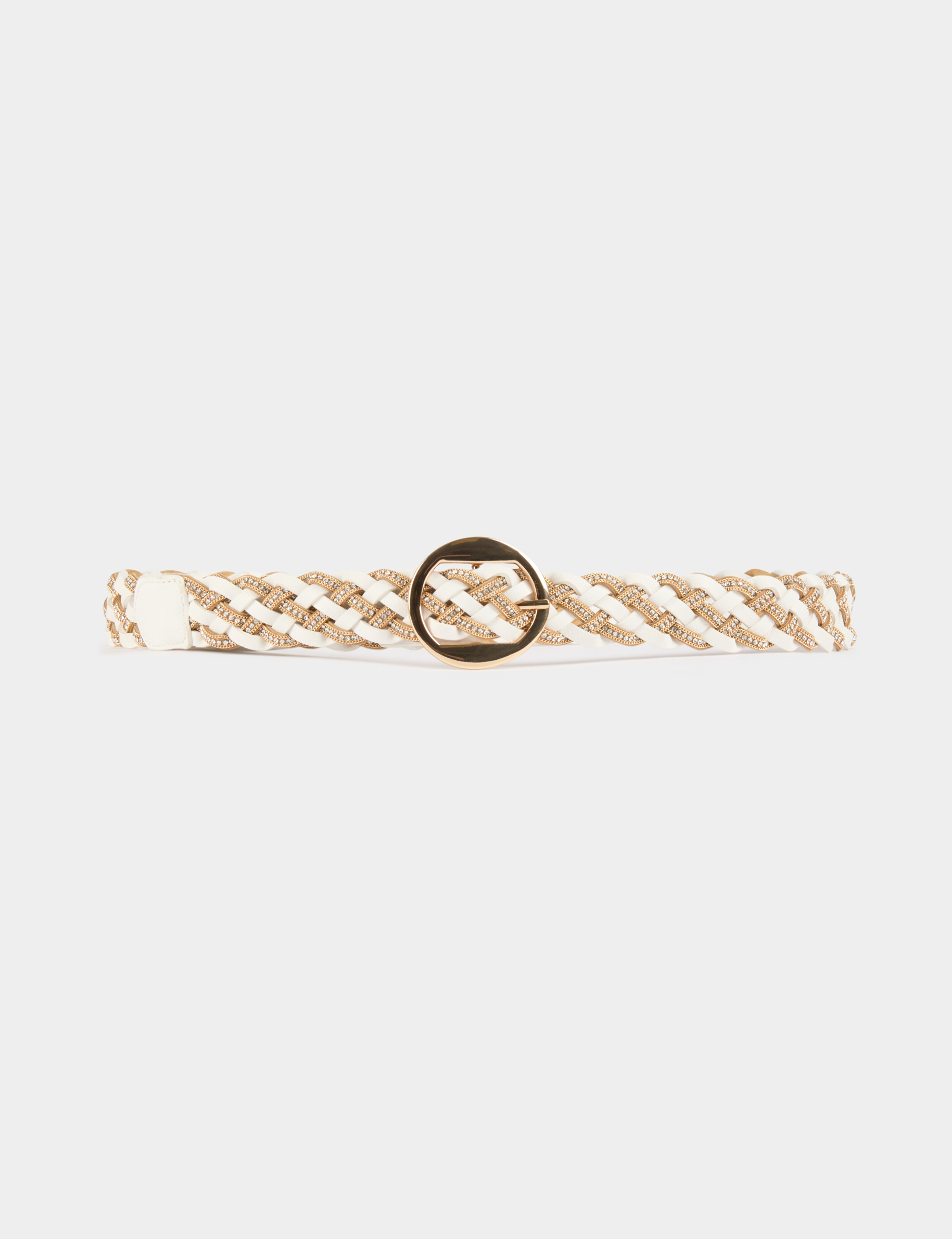 braided belt with rhinestones white women Braided belt with rhinestones white women