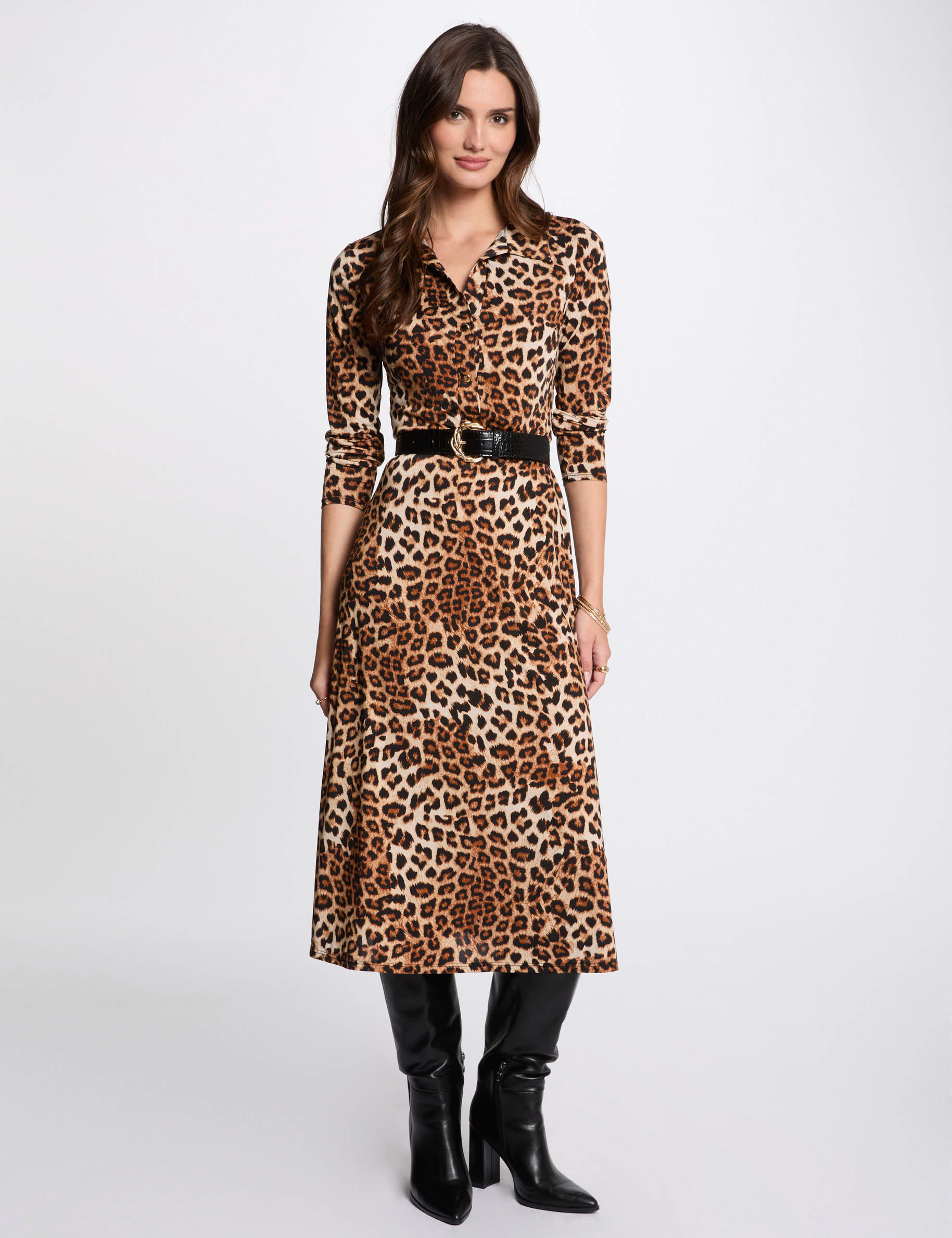 Printed mini straight dress multicolor women