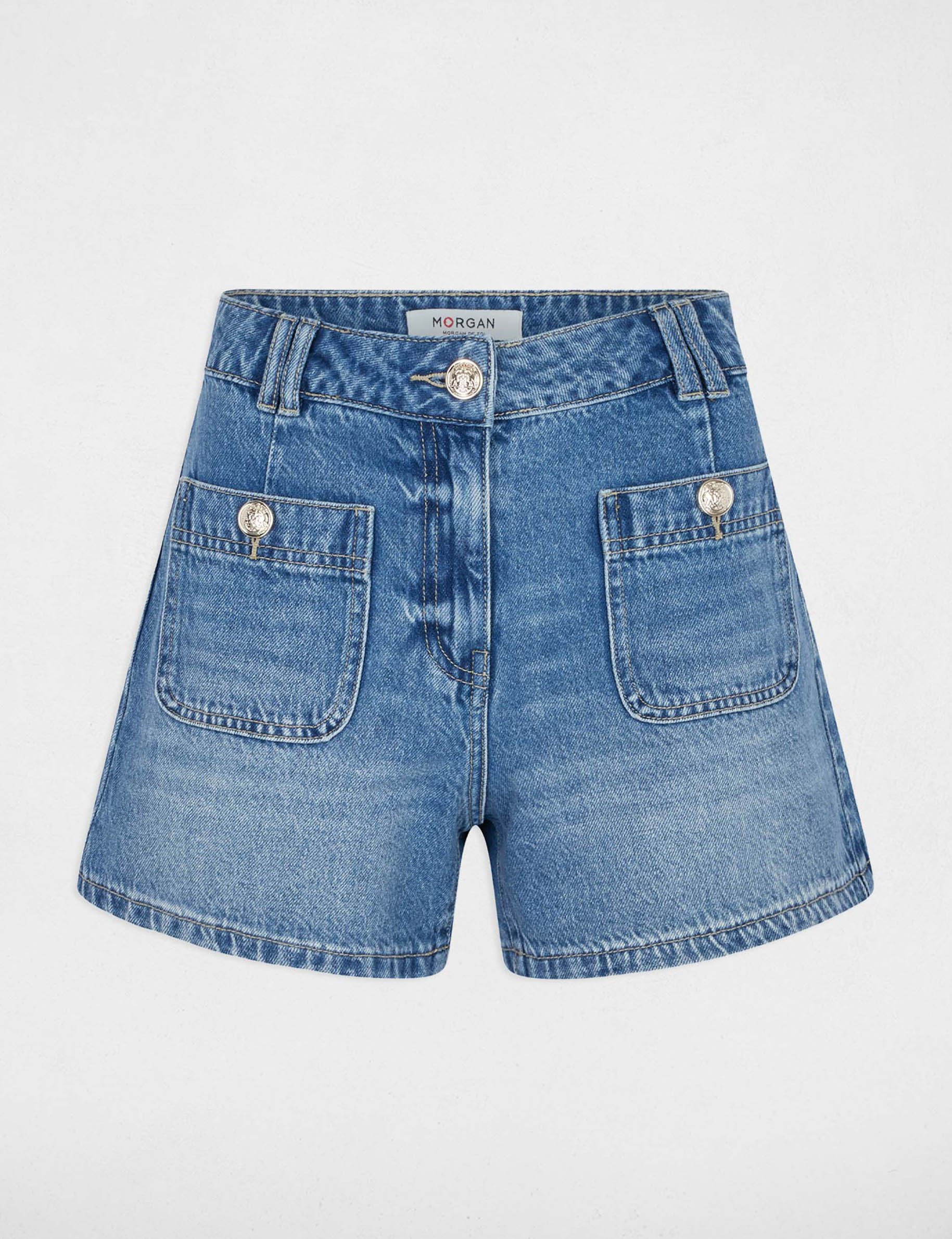 Slim denim shorts denim stone women