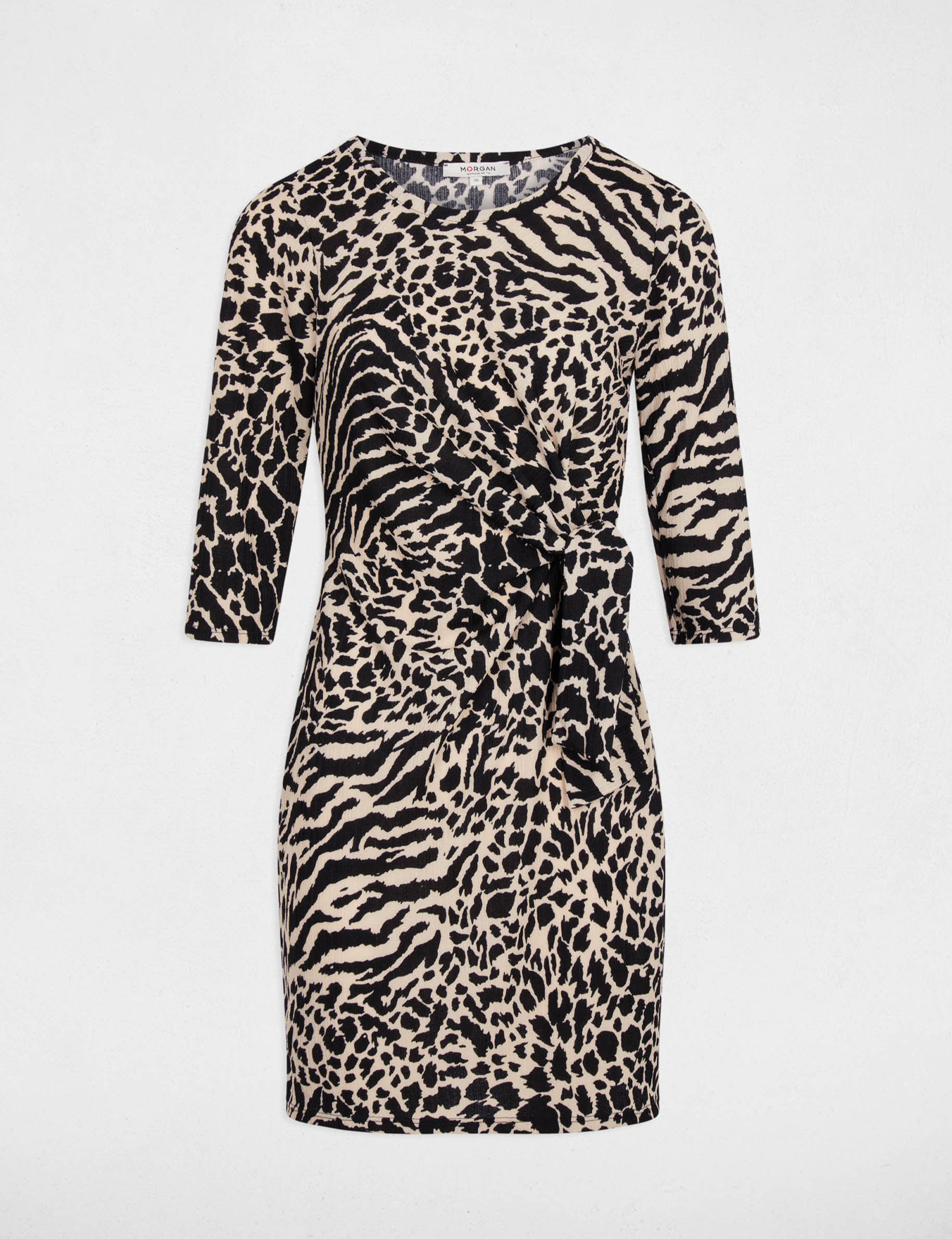 Fitted dress with long sleeves multicolor women