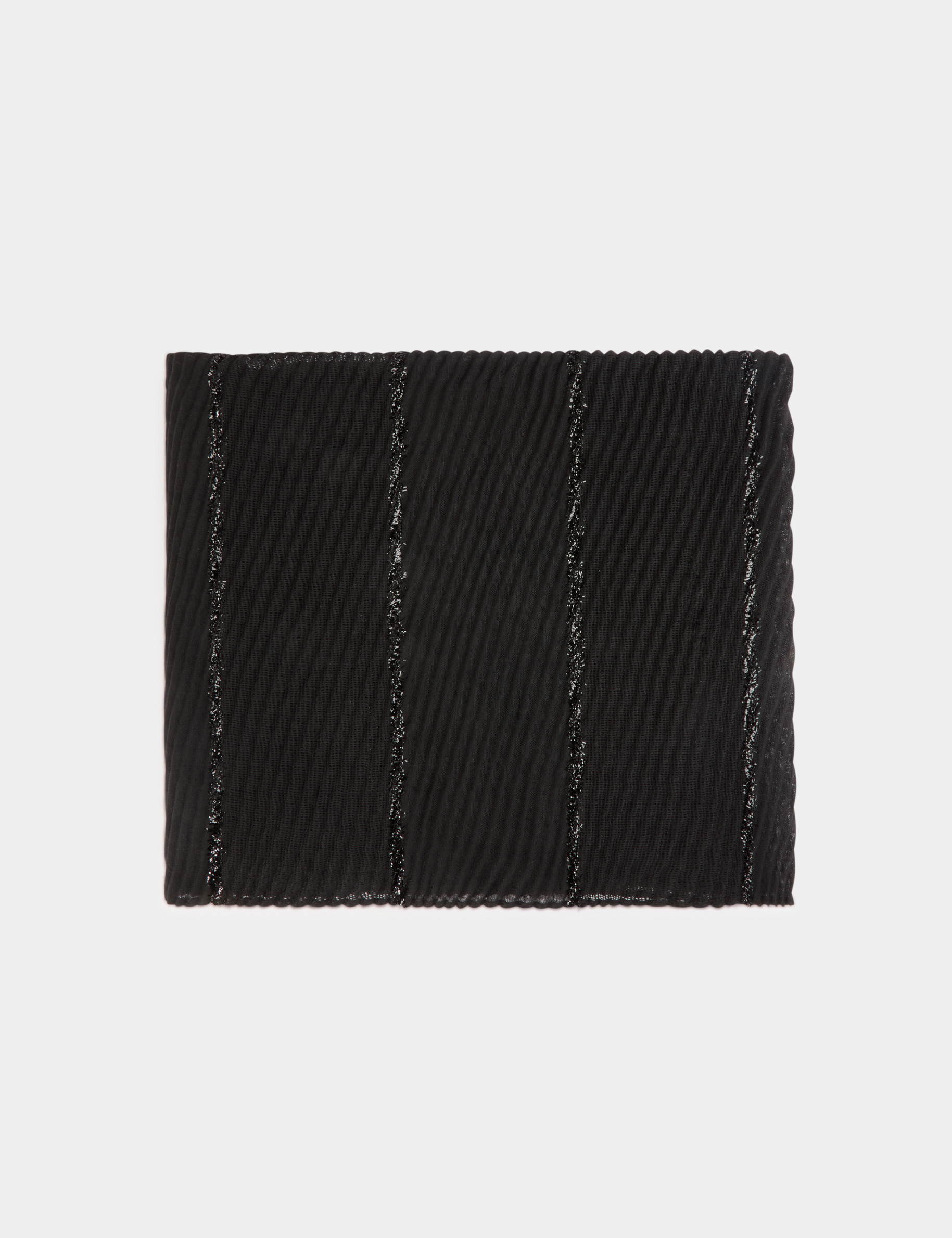 Metallic pleated scarf black women