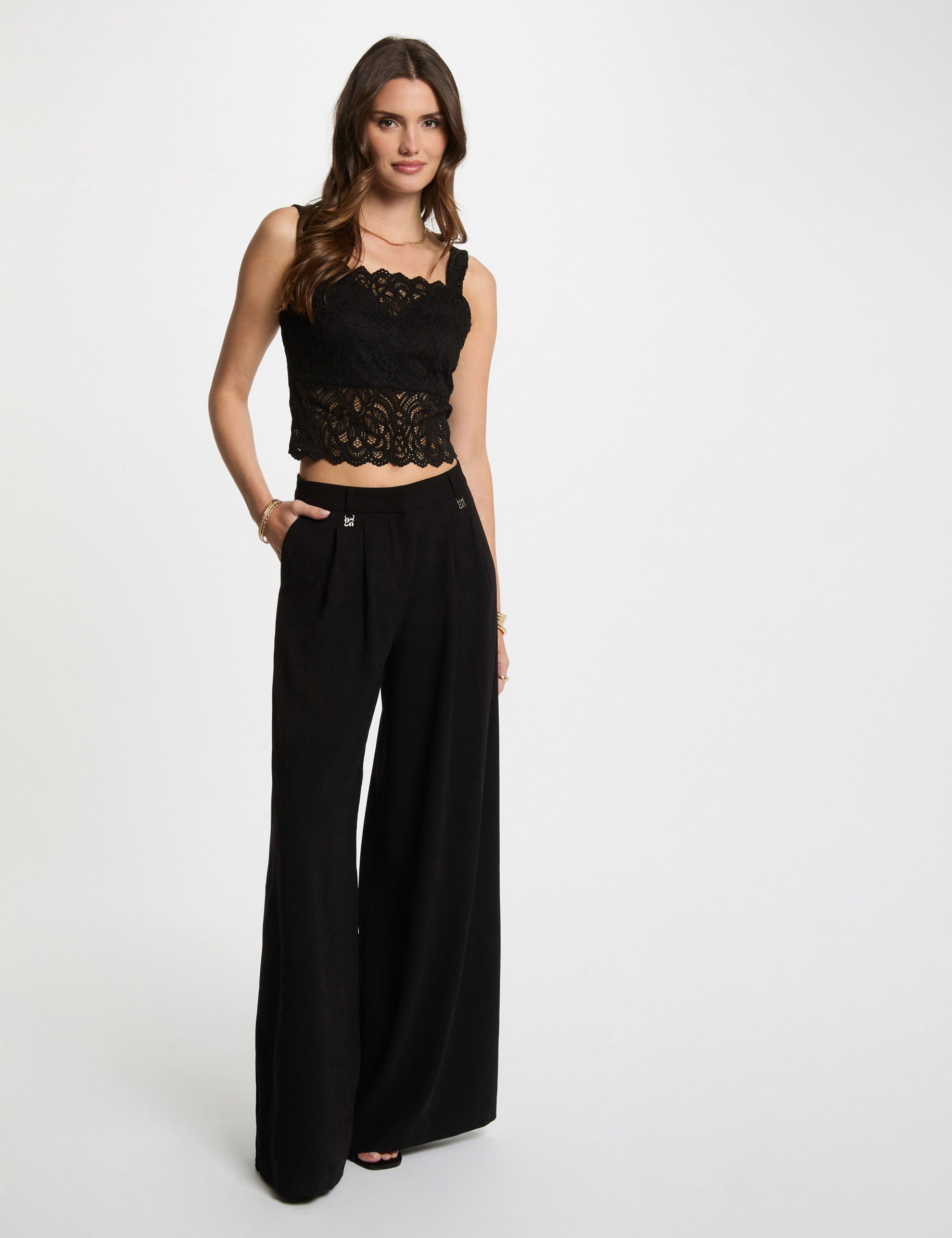 Vest top wide straps black women