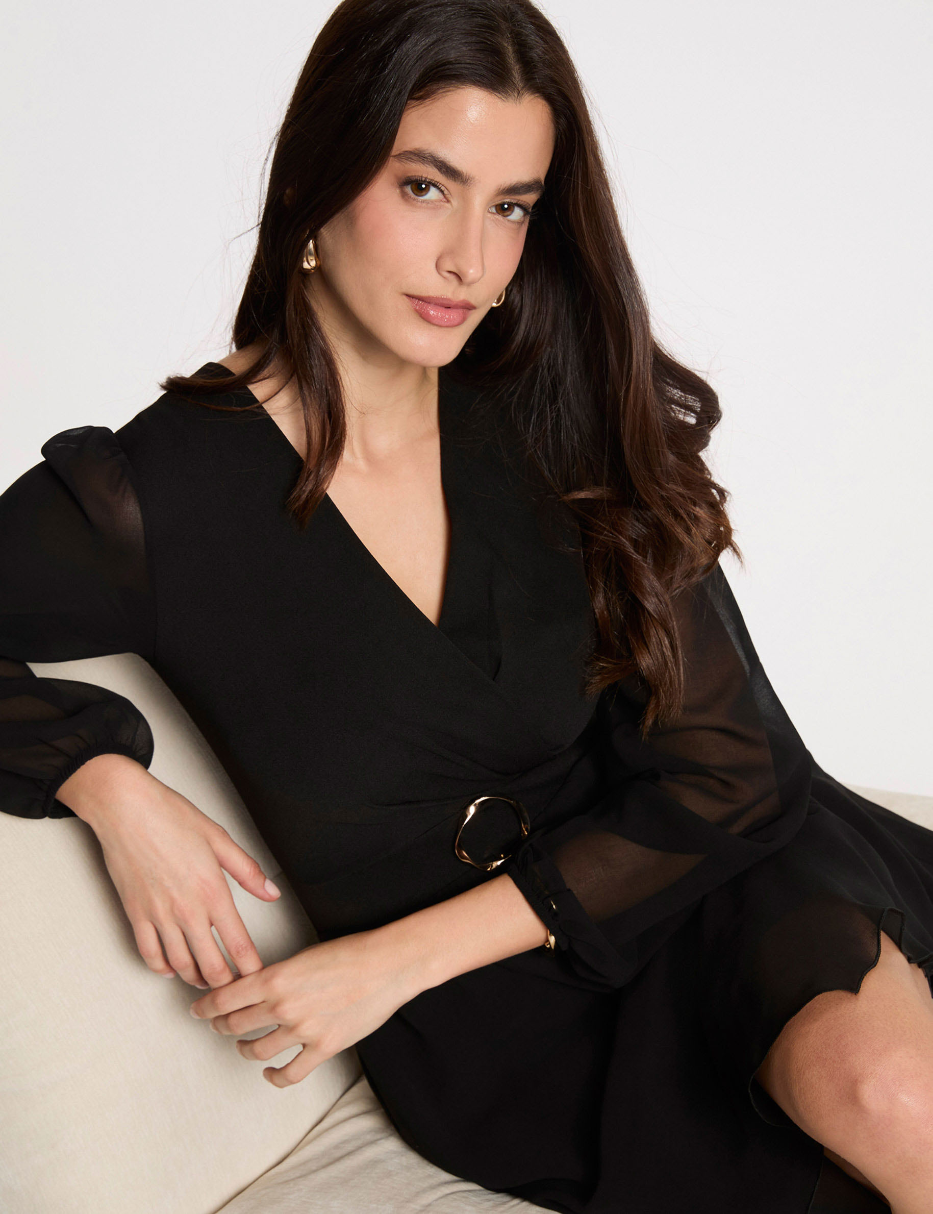 Short wrap dress black women