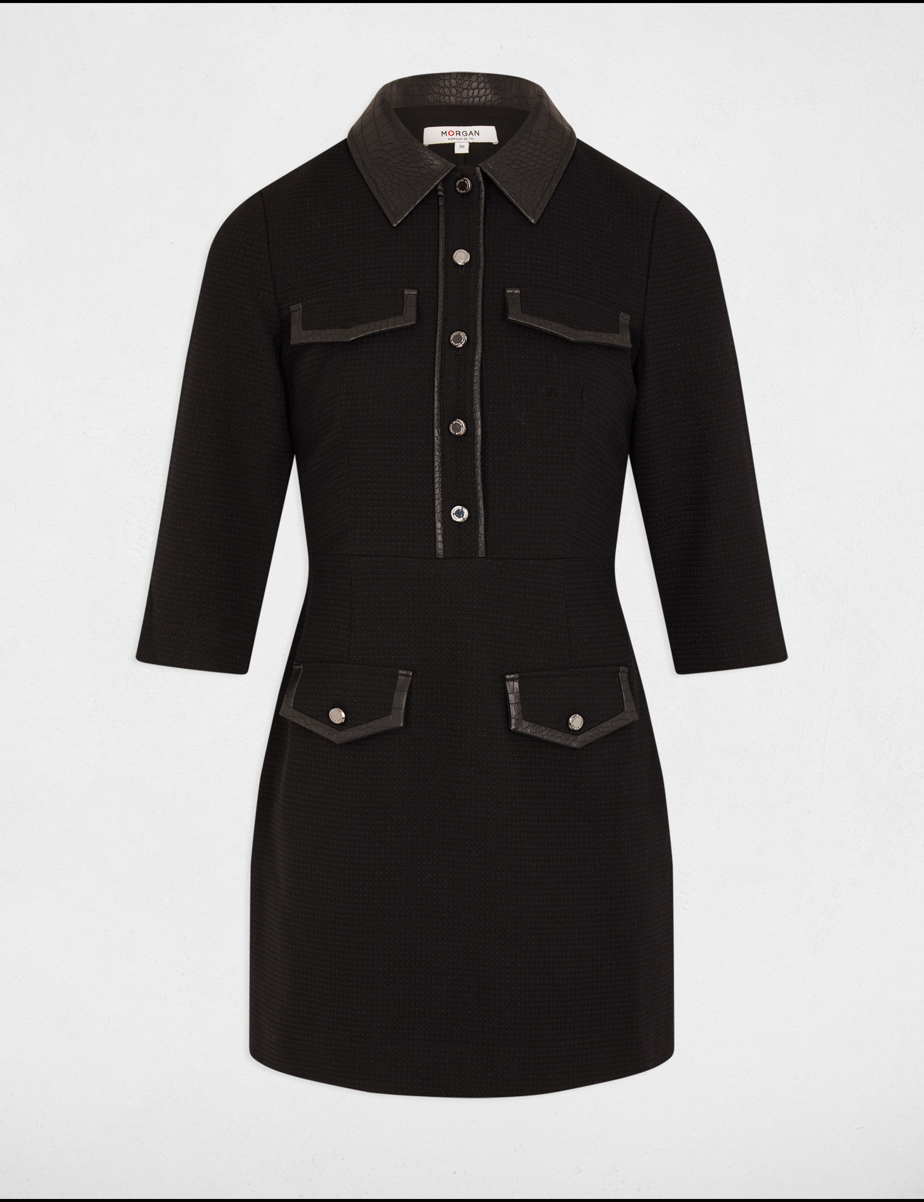 Fitted mini tweed dress black women