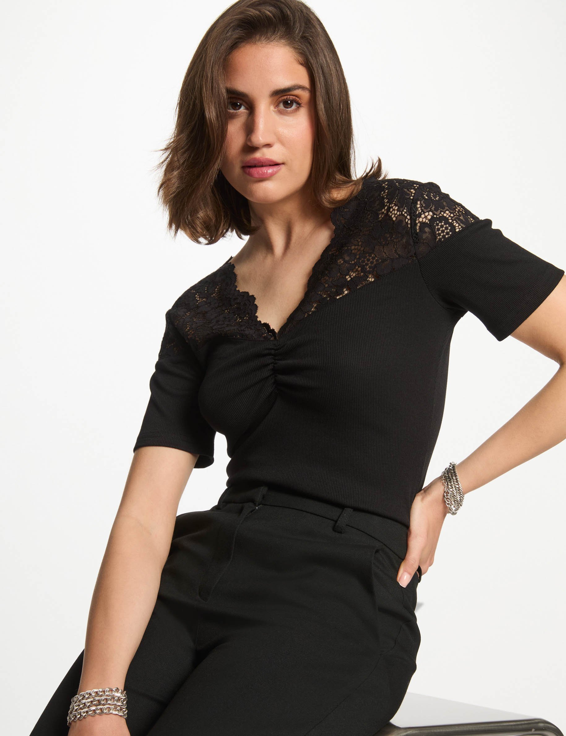 short sleeved t shirt black women Short-sleeved t-shirt black women