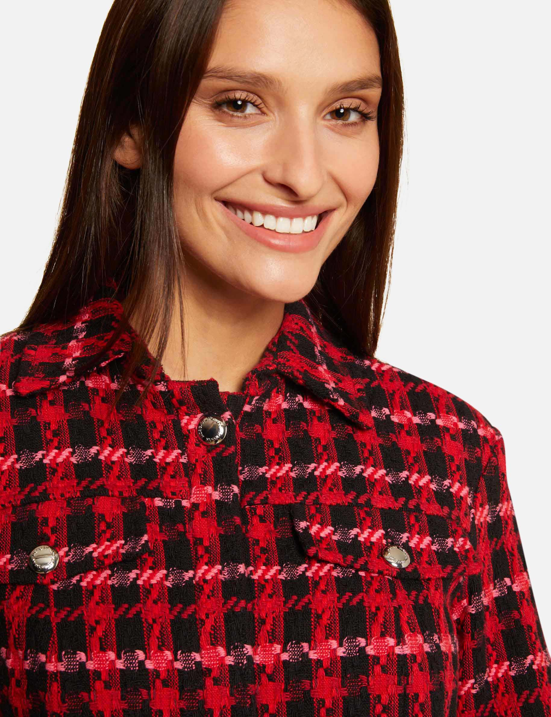Checked straight buttoned jacket multico ladies'
