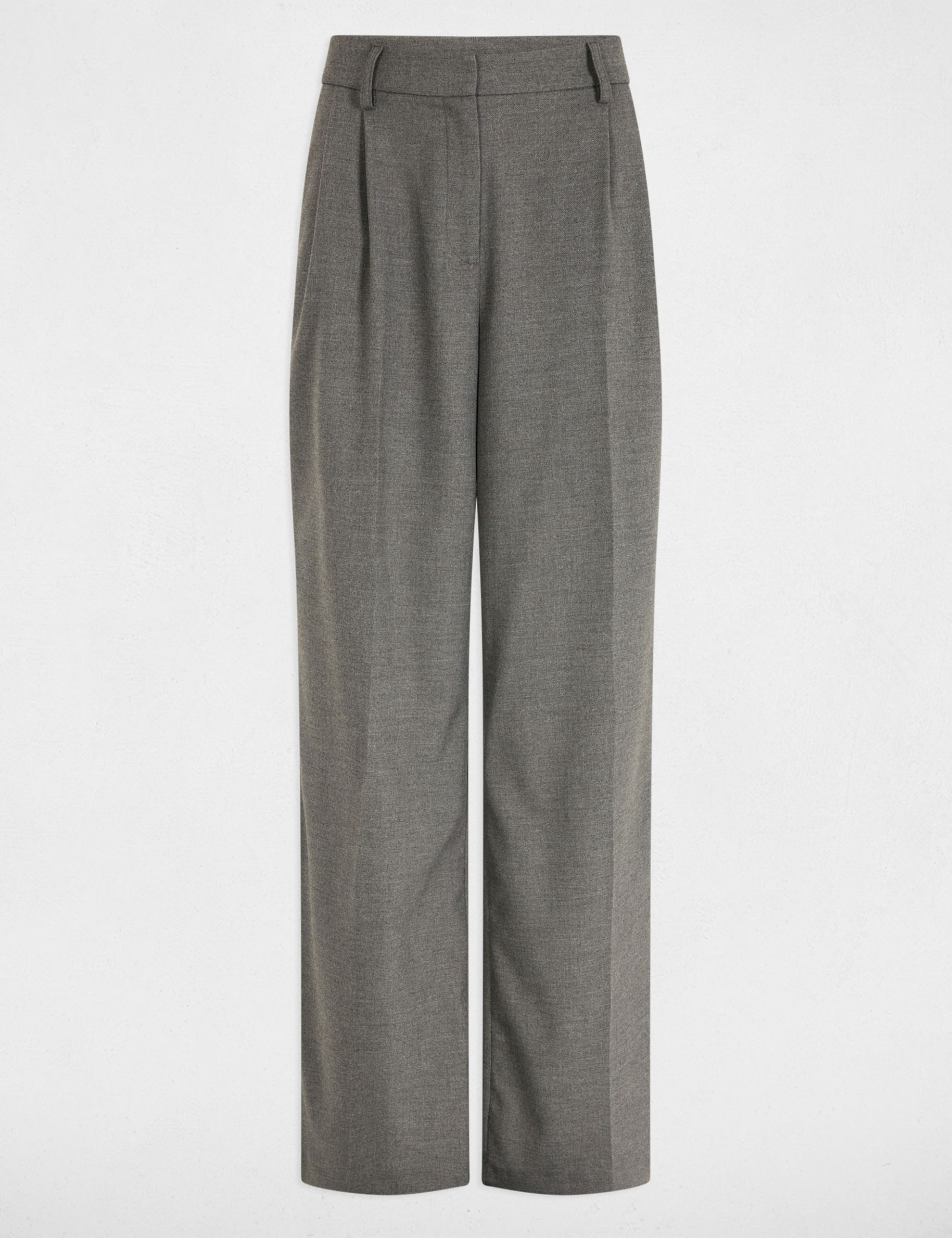 pantalon large a pinces gris clair femme Pantalon large à pinces gris clair femme