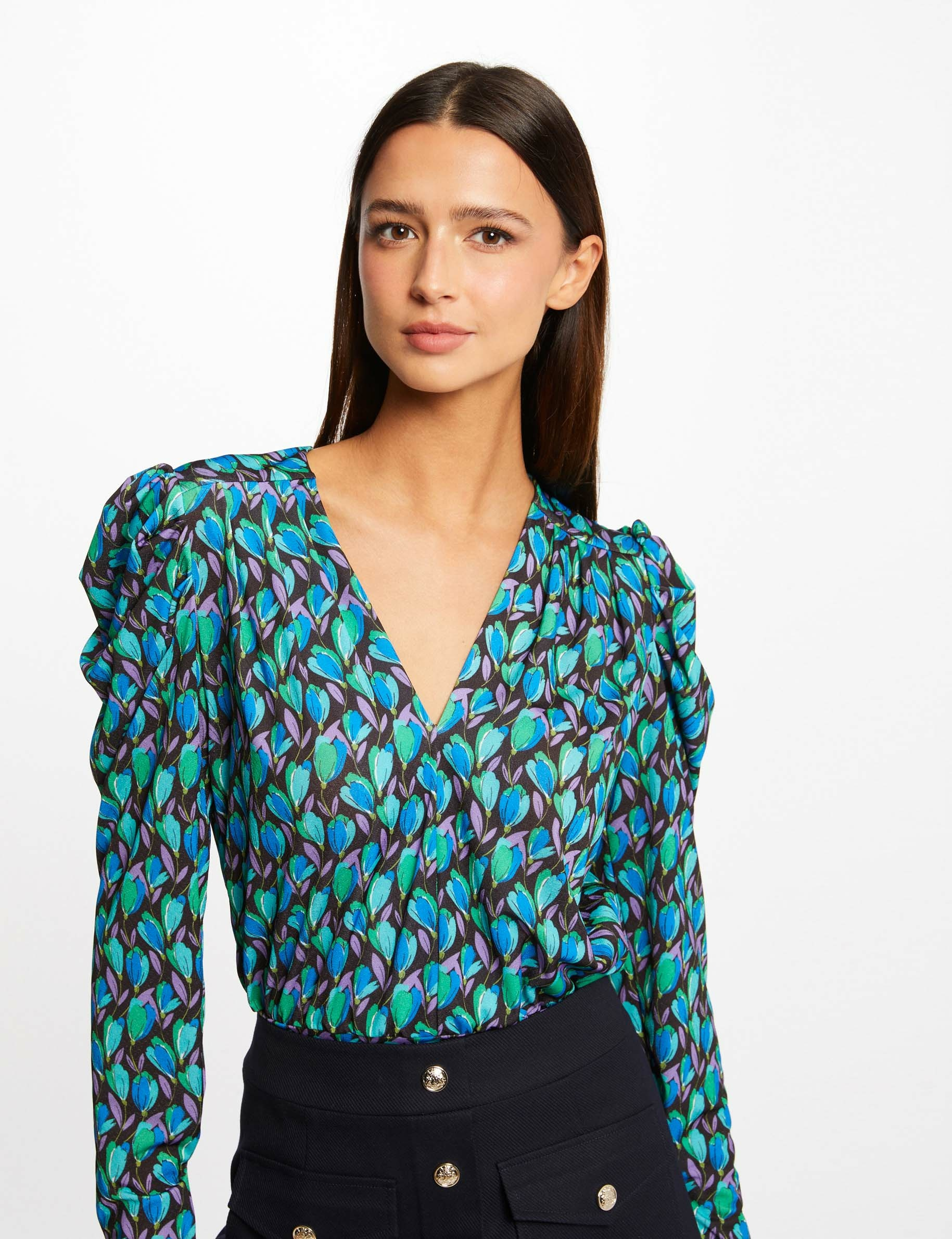 Long-sleeved t-shirt floral print multico ladies' Long-sleeved t-shirt floral print multico ladies'