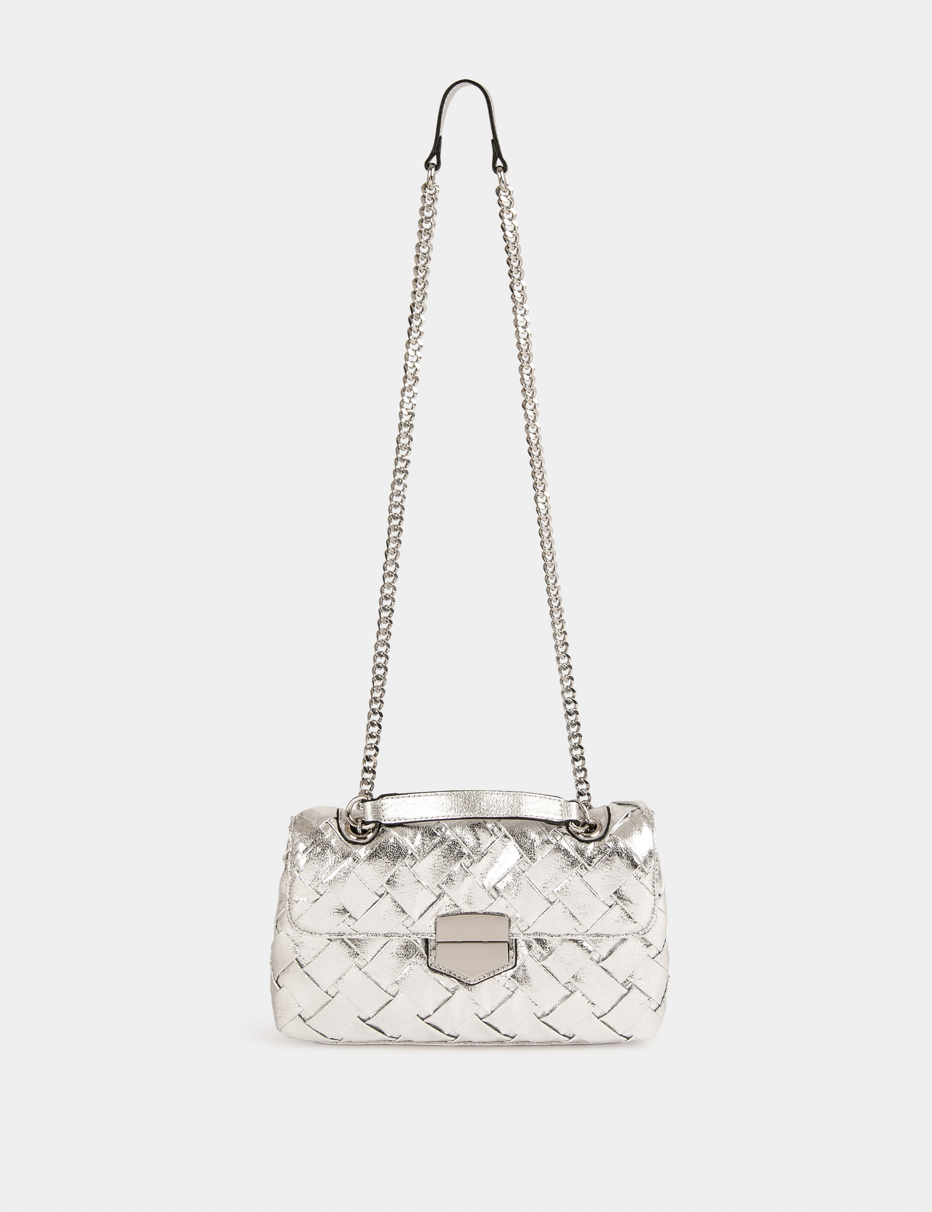 Quilted bag with chain strap silver ladies' Quilted bag with chain strap silver ladies'