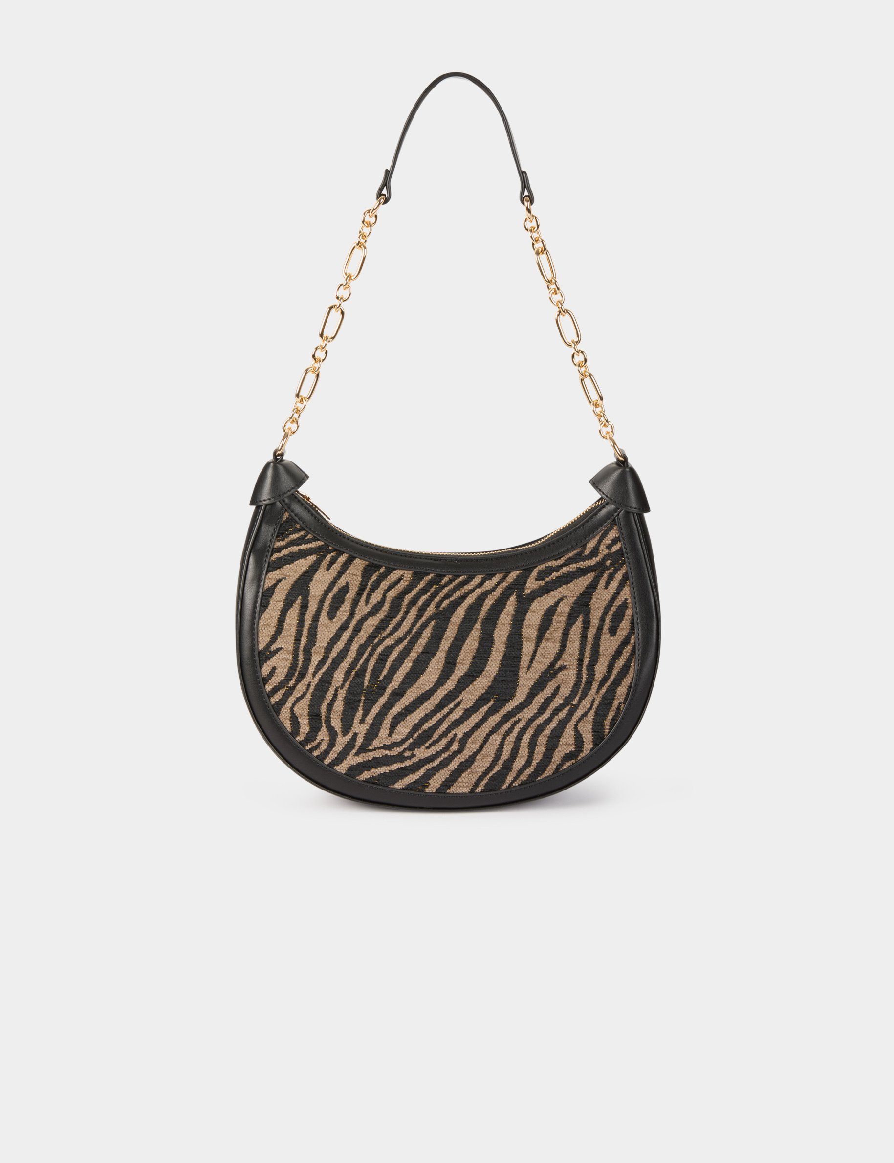 Zebra half-moon bag black women