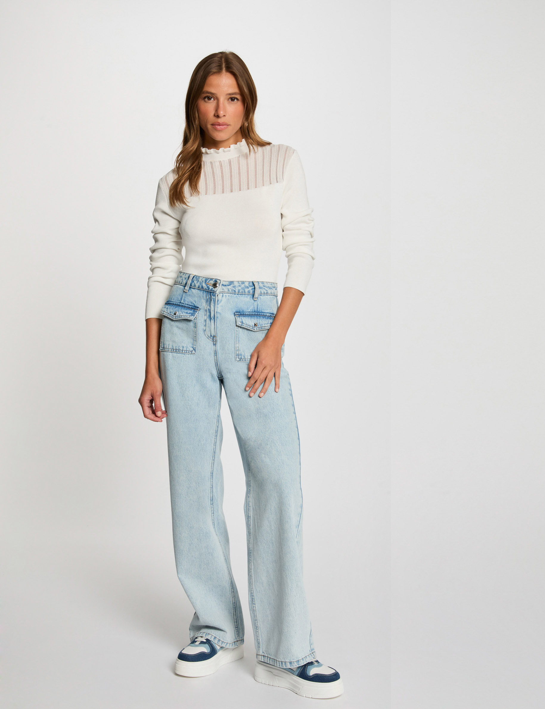 jumper high collar white women Jumper high collar white women
