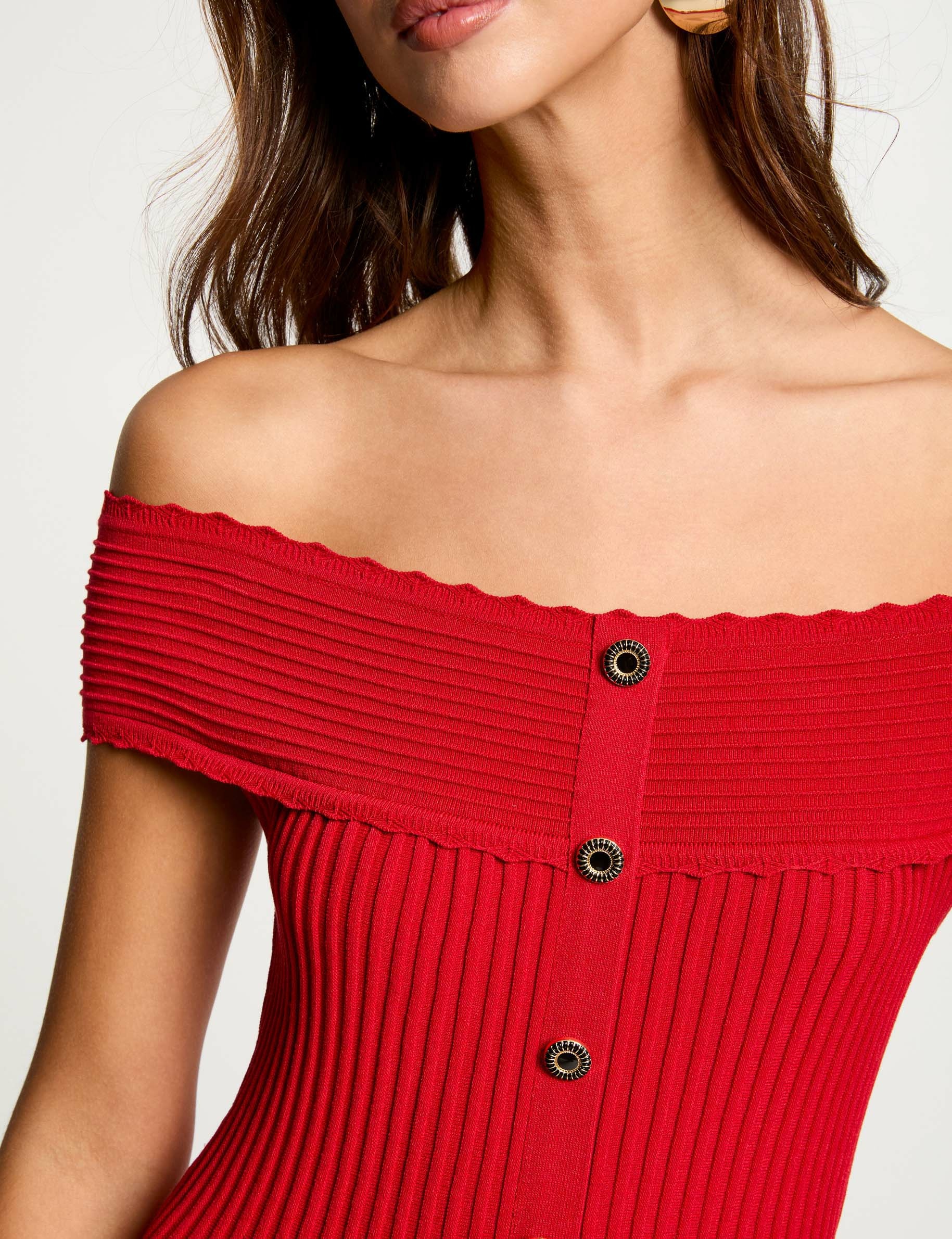 robe tricot courte trapeze rouge femme Robe tricot courte trapèze rouge femme