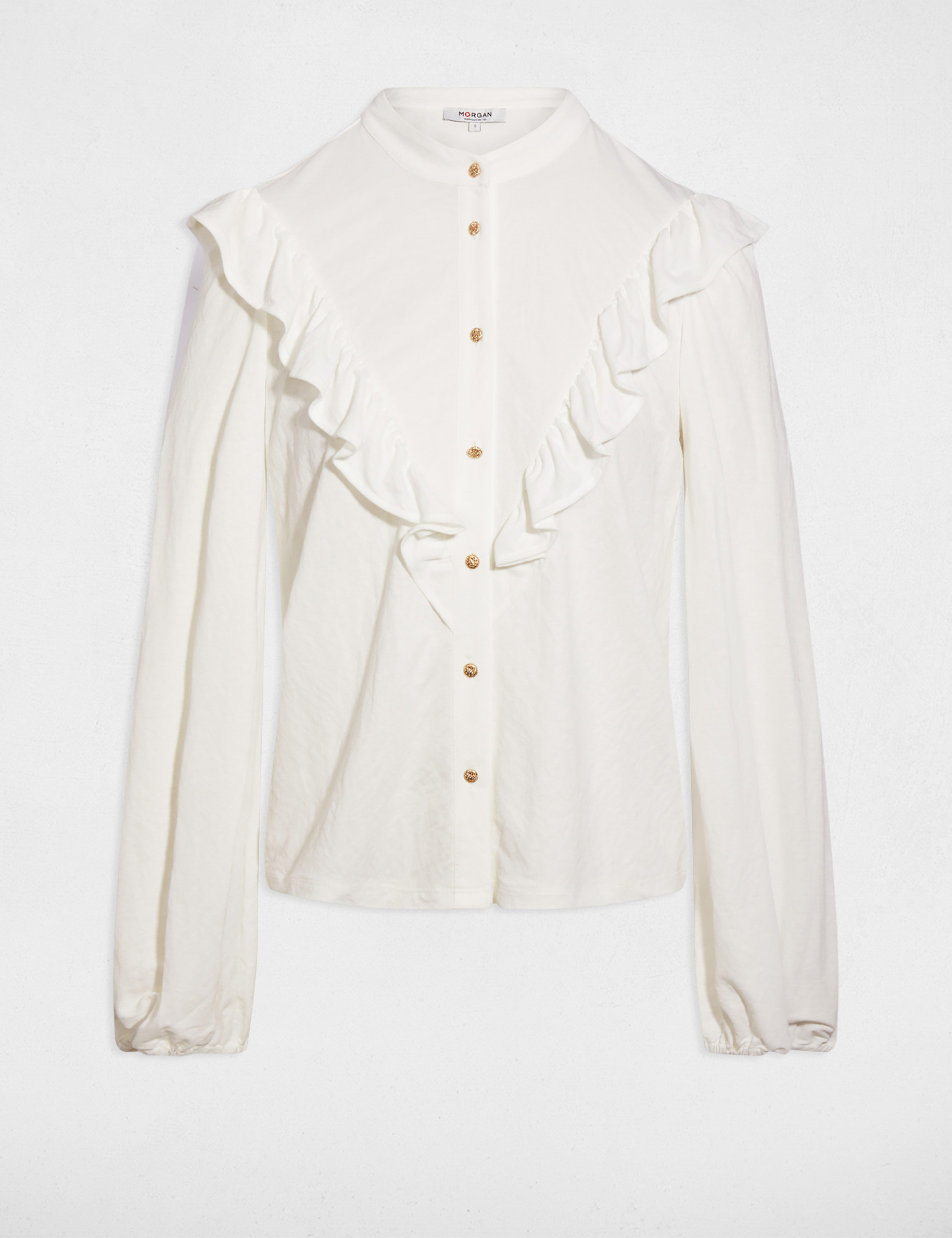 pleated buttoned t shirt white women Pleated buttoned t-shirt white women